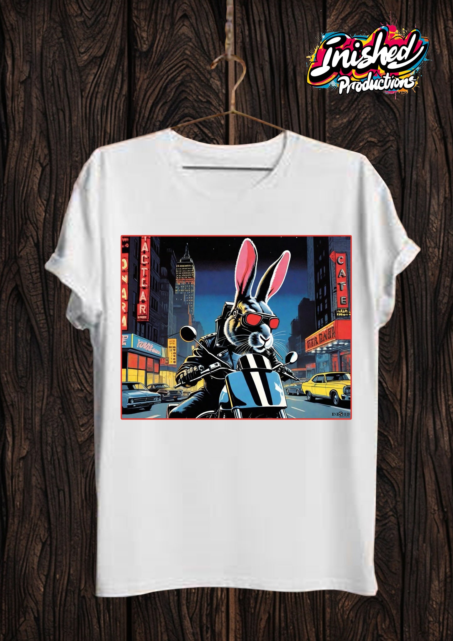 MDG Rabbit biker white Unisex short sleeve t-shirt 101