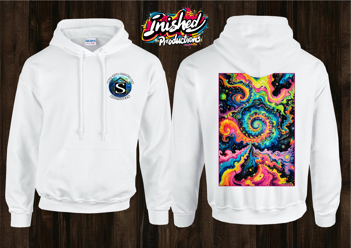 Pattern trip unisex white hooded top 143