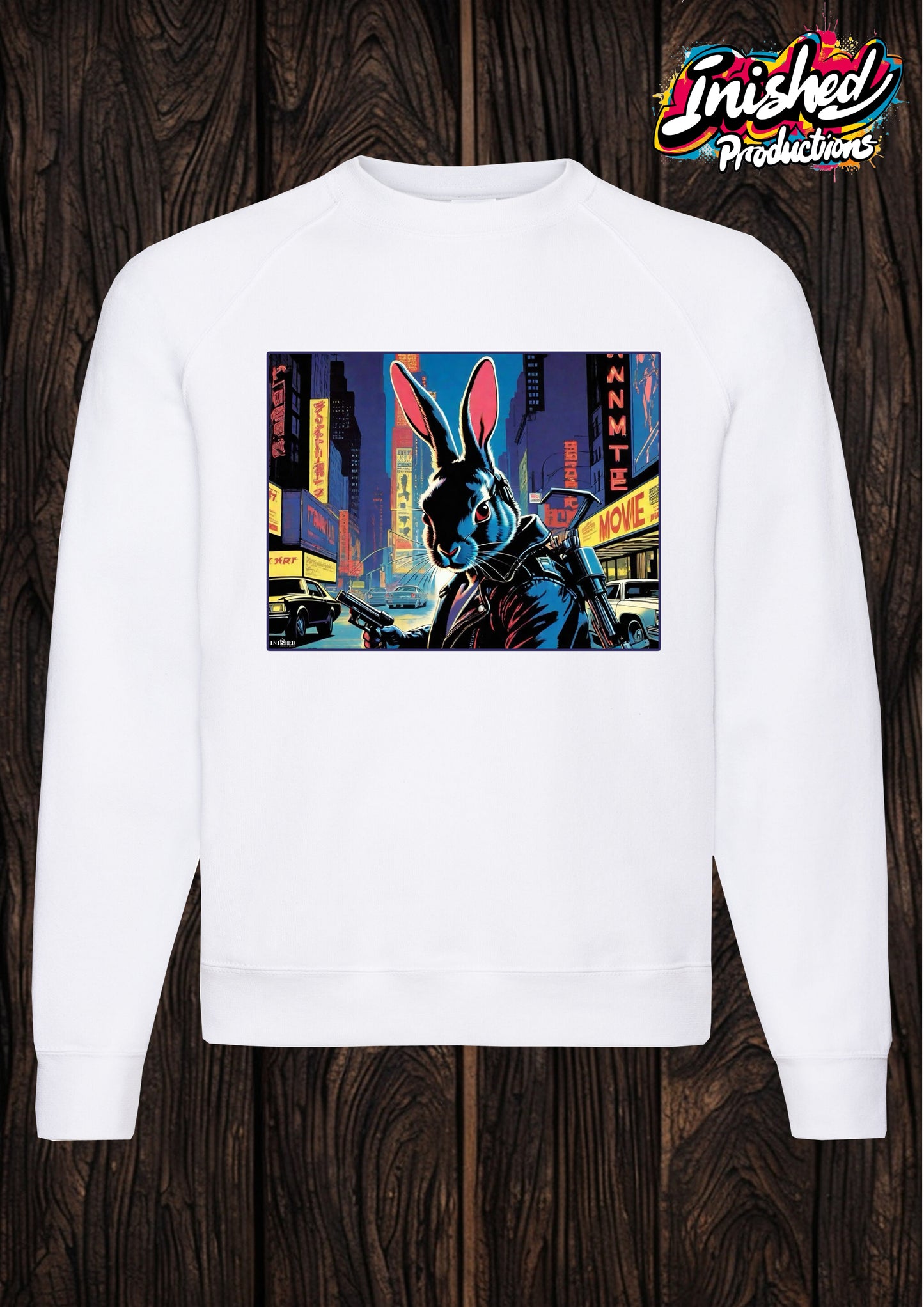 Rabbit cop white unisex Classic Sweatshirt 102