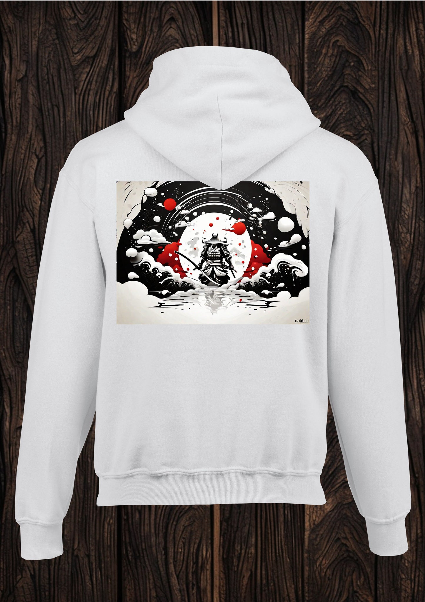 Samurai warrior unisex white hooded top 107