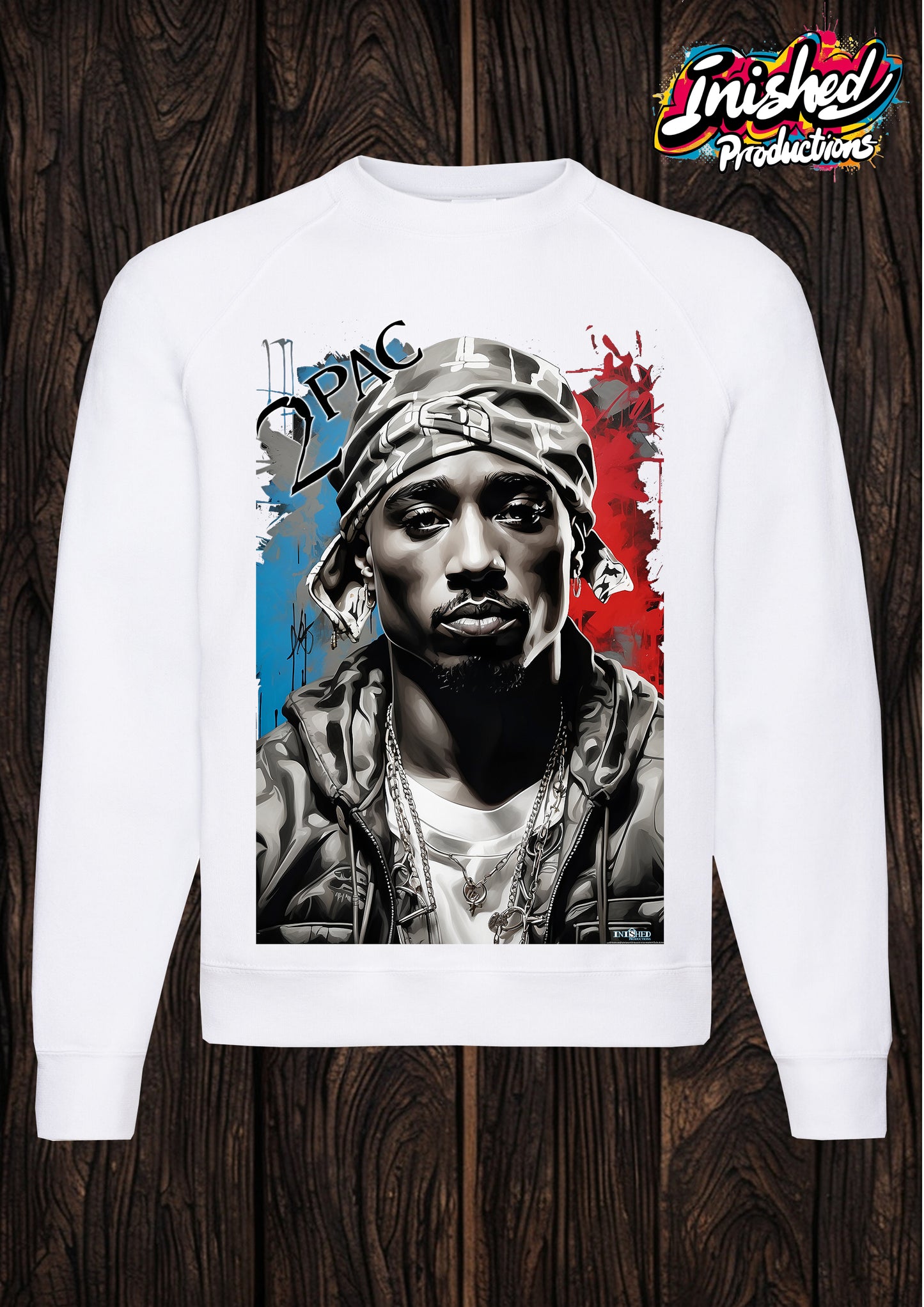 2 Pac Ghetto unisex white Classic Sweatshirt 02