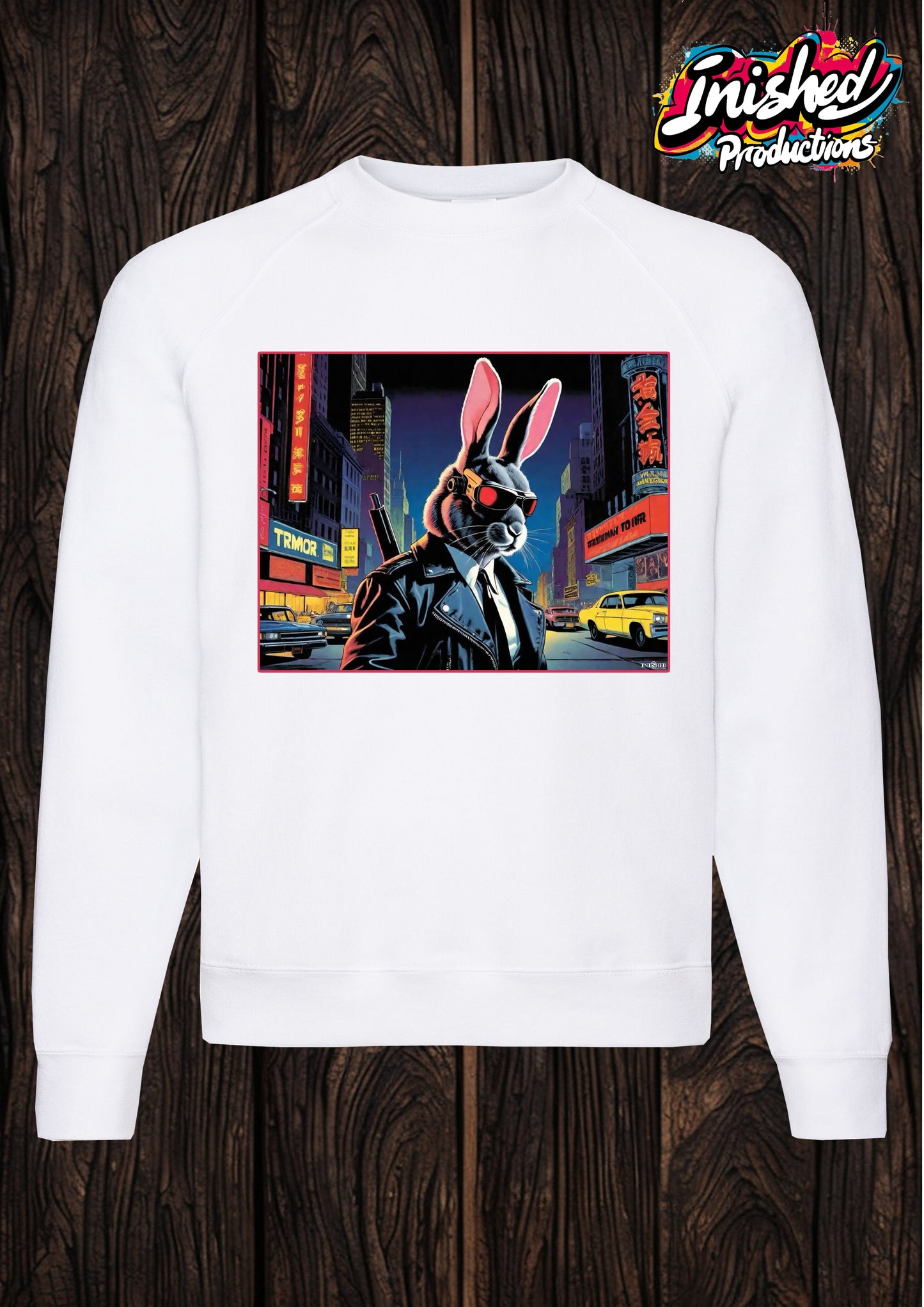 Rabbit terminator white unisex Classic Sweatshirt 103