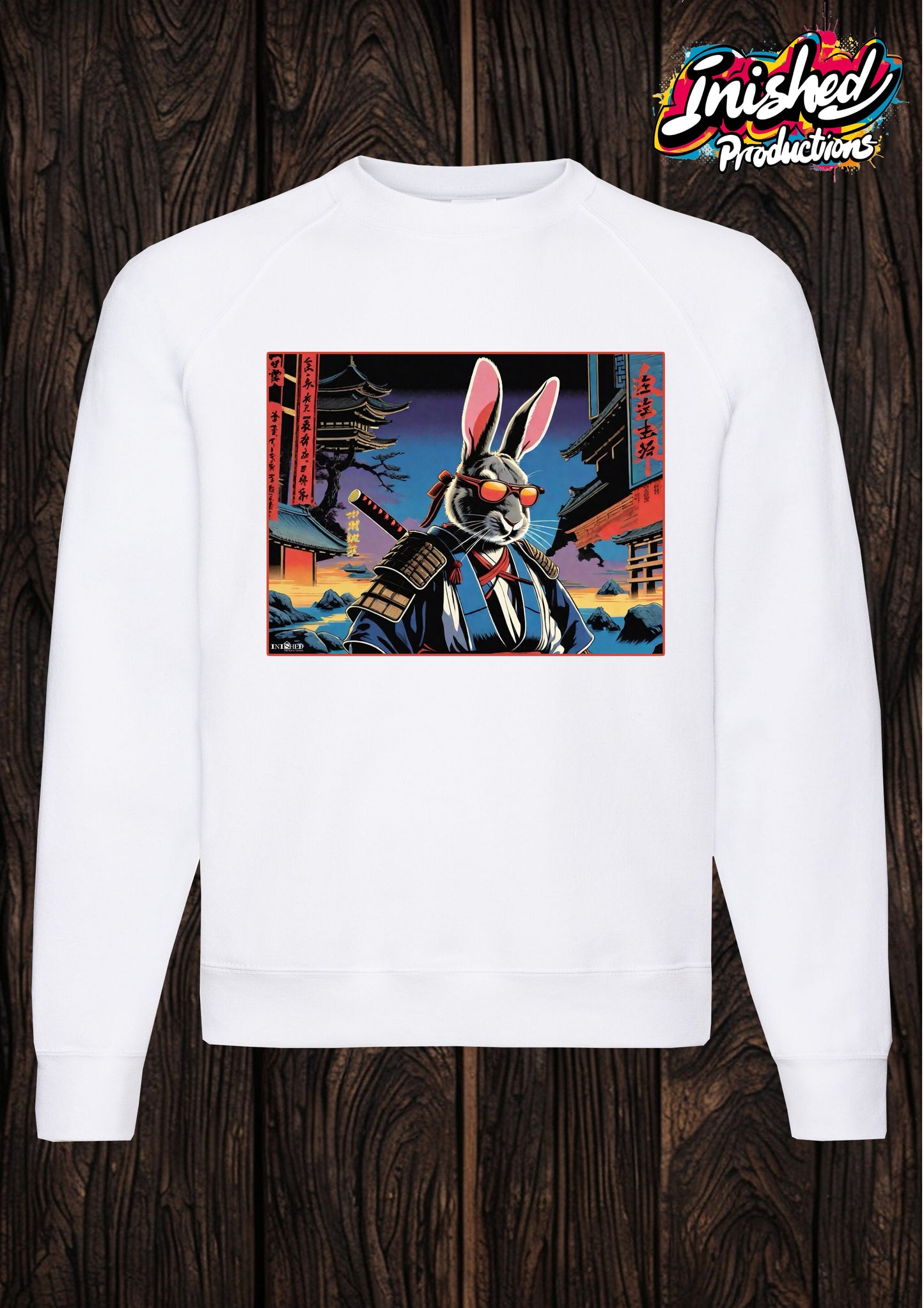 Rabbit ninja white unisex Classic Sweatshirt 104