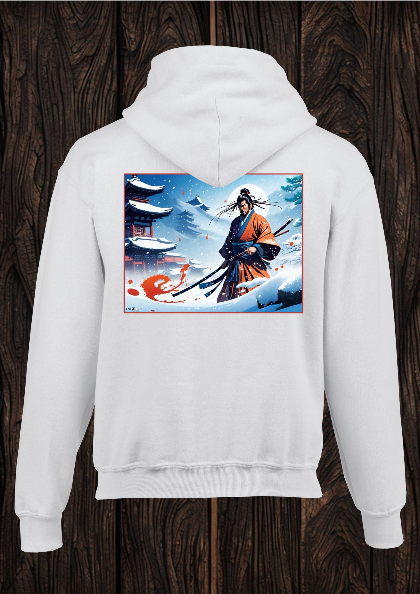Samurai warrior unisex white hooded top 109