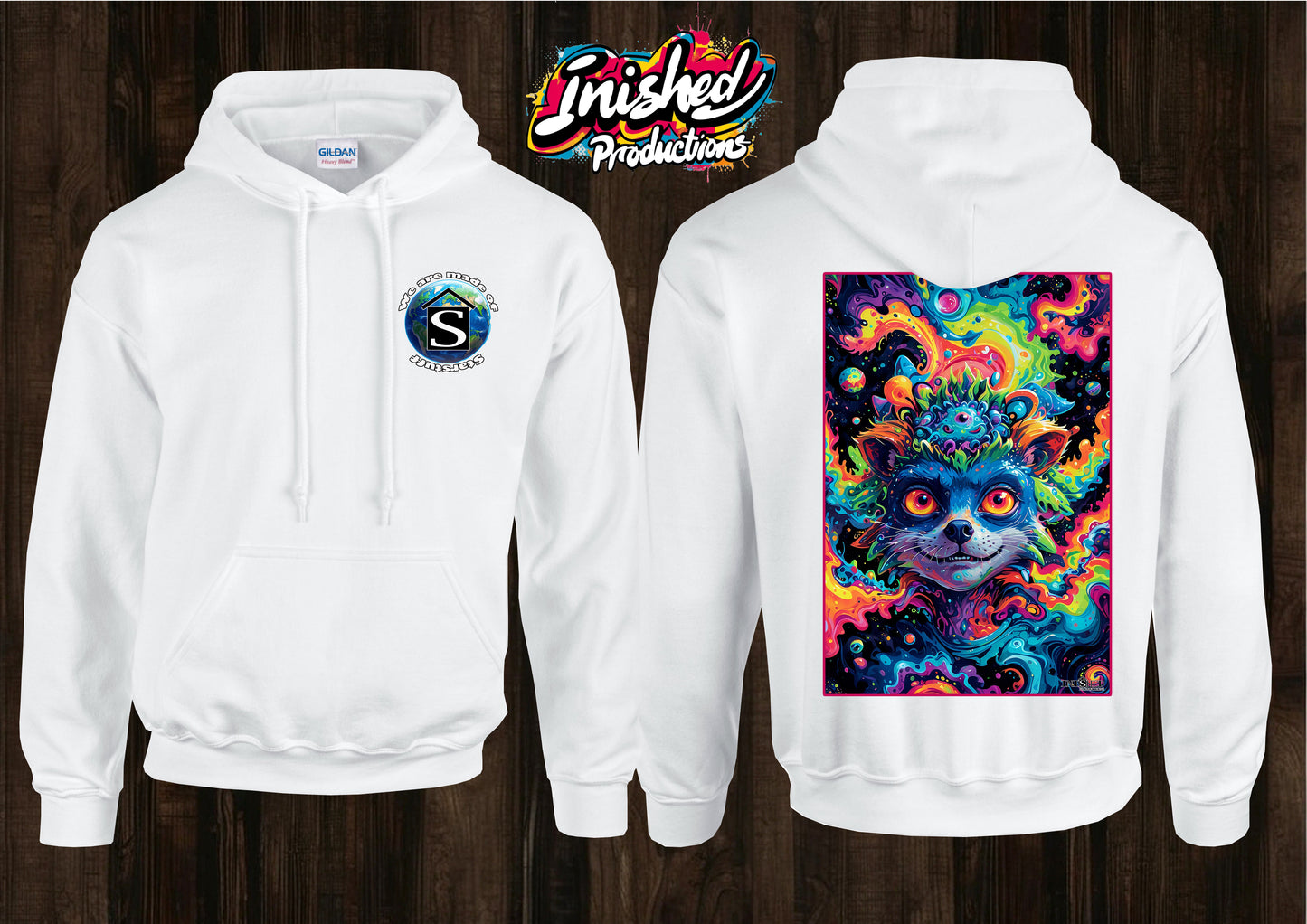 Hedgehog trip unisex white hooded top 136