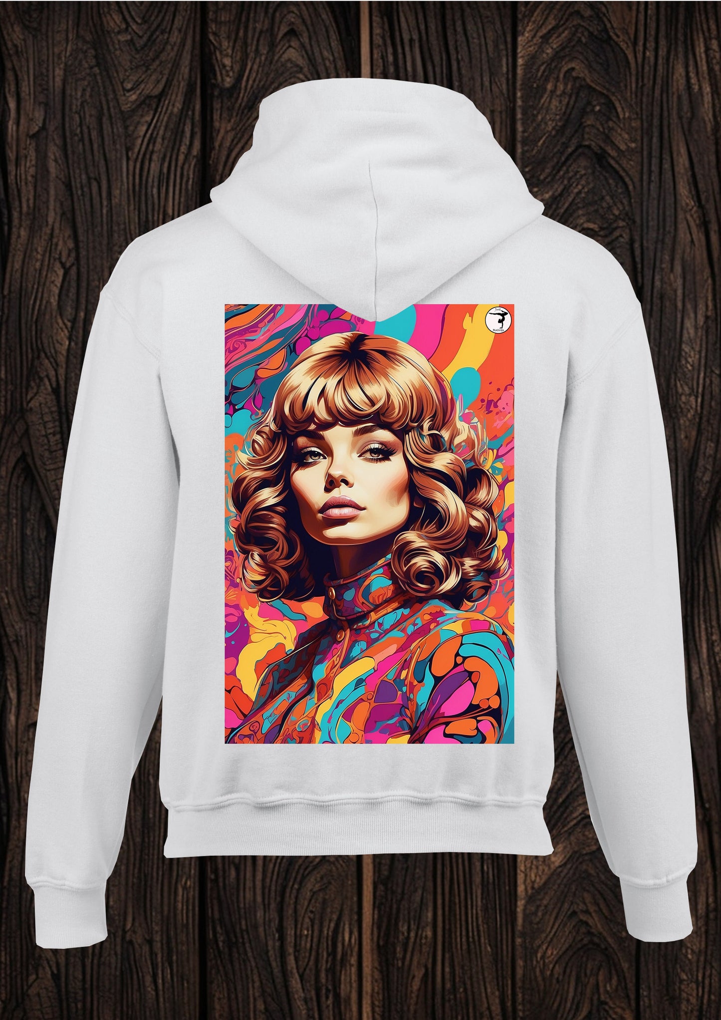 Just Matilda 60s flower girl unisex white hooded top 67