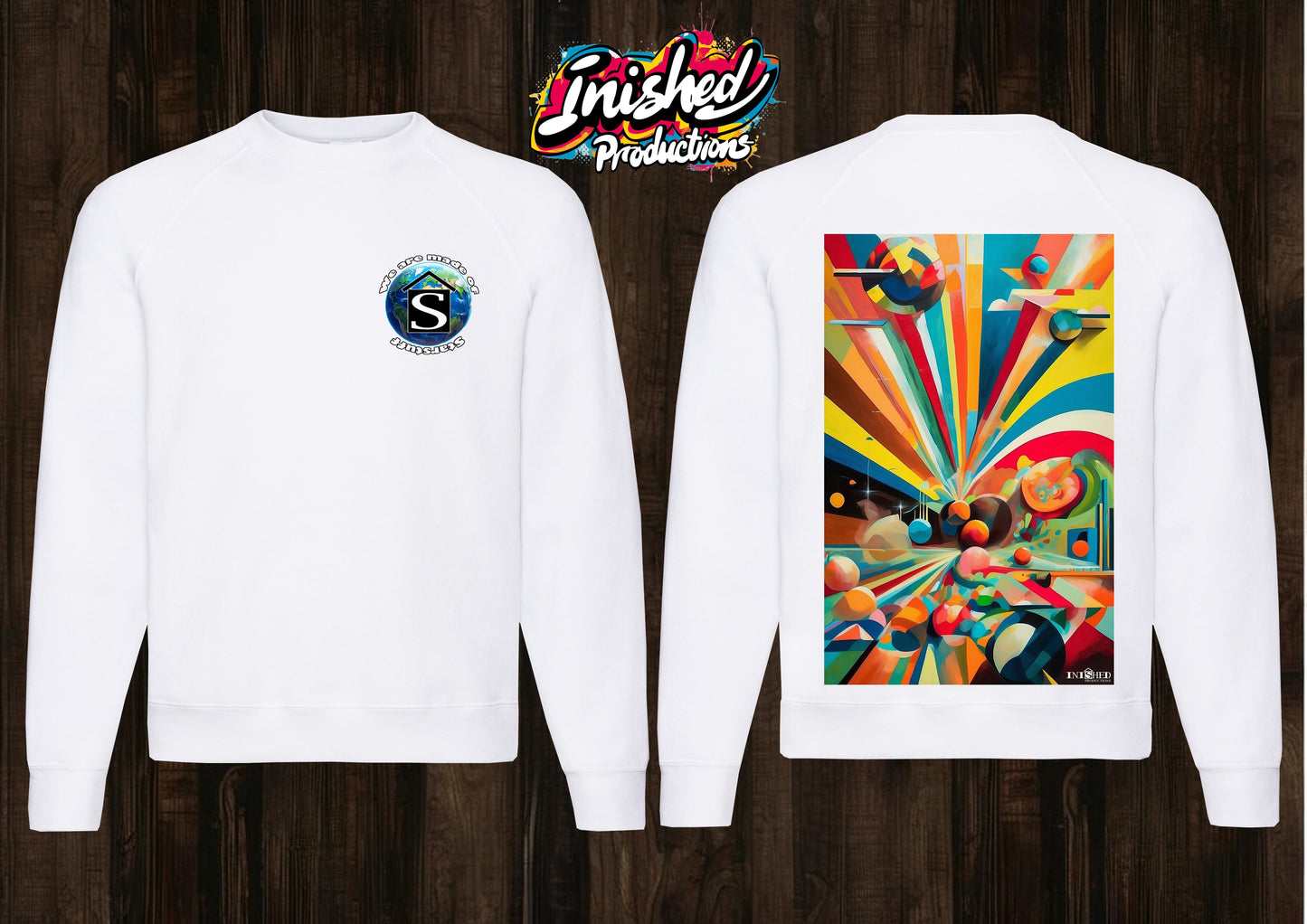 90s retro pattern unisex white Classic Sweatshirt 03