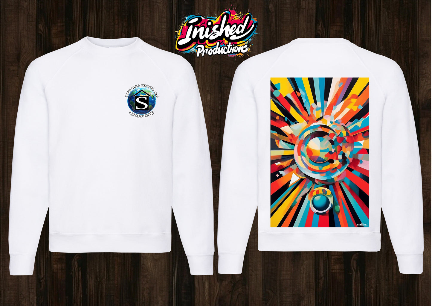 90s retro pattern unisex white Classic Sweatshirt 04