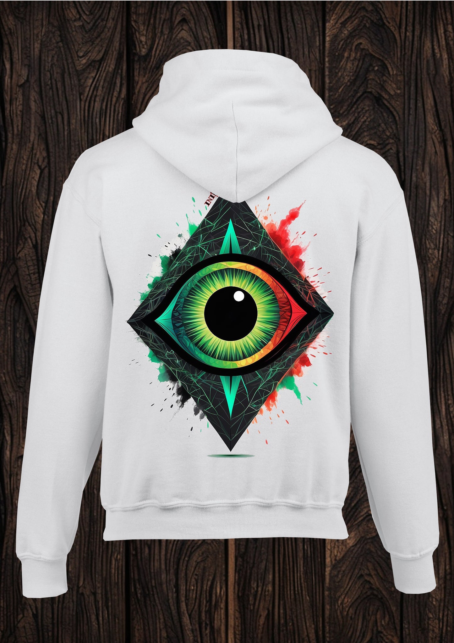All seeing eye Adult unisex white hooded top 6