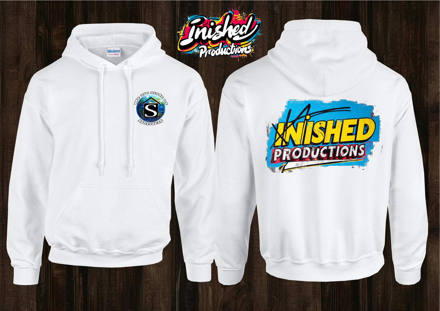 alternate logo unisex white hooded top 61