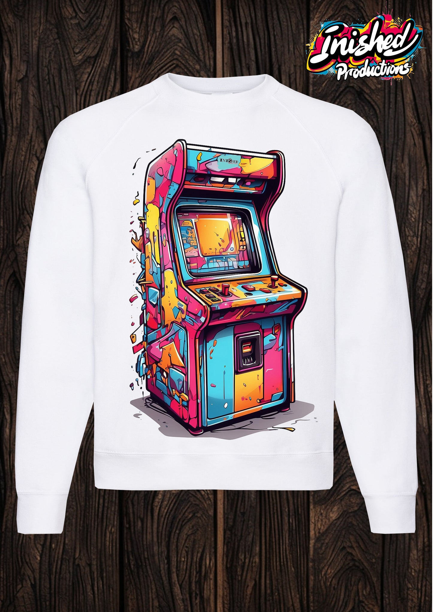 Arcade graffiti white unisex Classic Sweatshirt 40