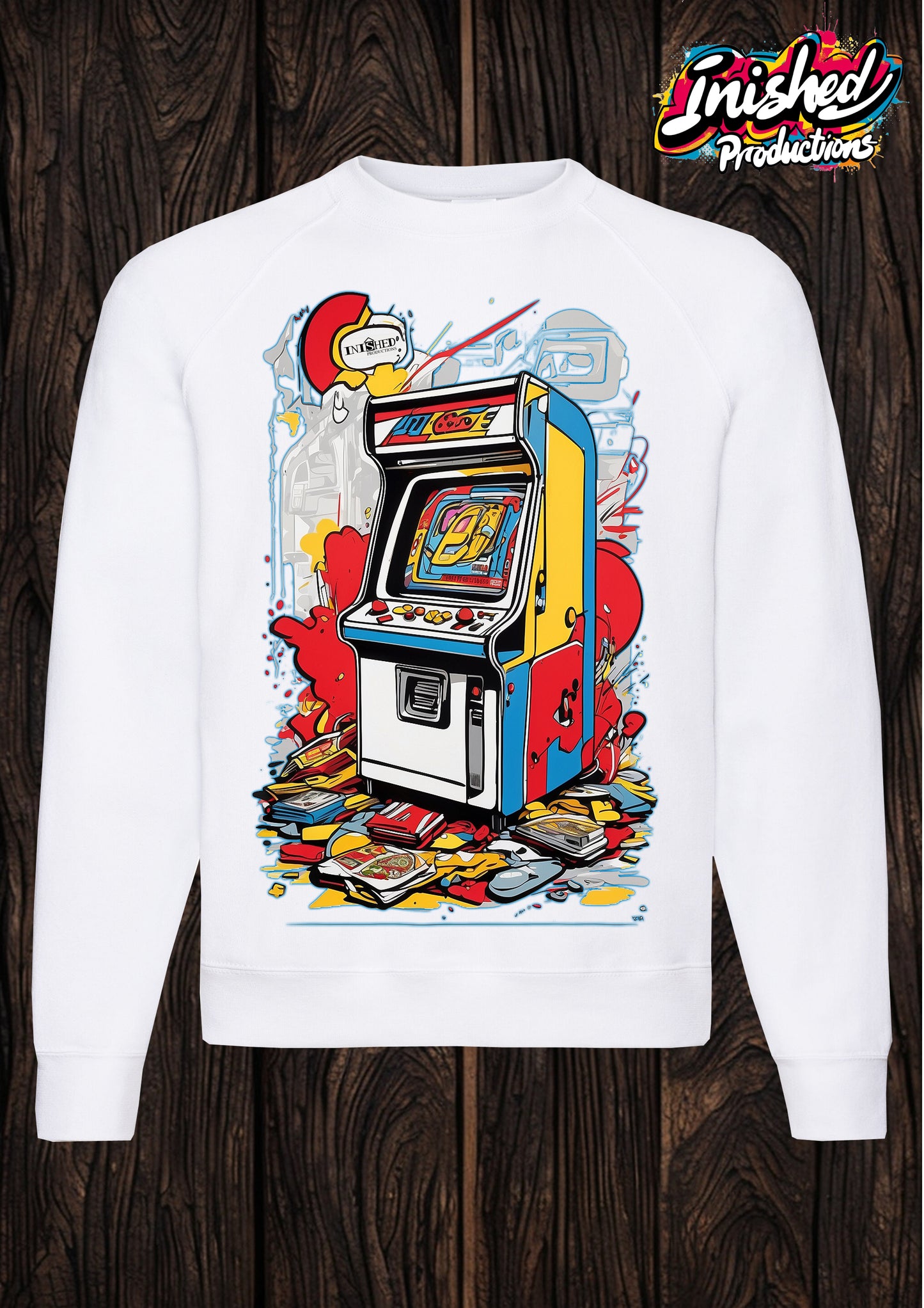 Arcade graffiti white unisex Classic Sweatshirt 41