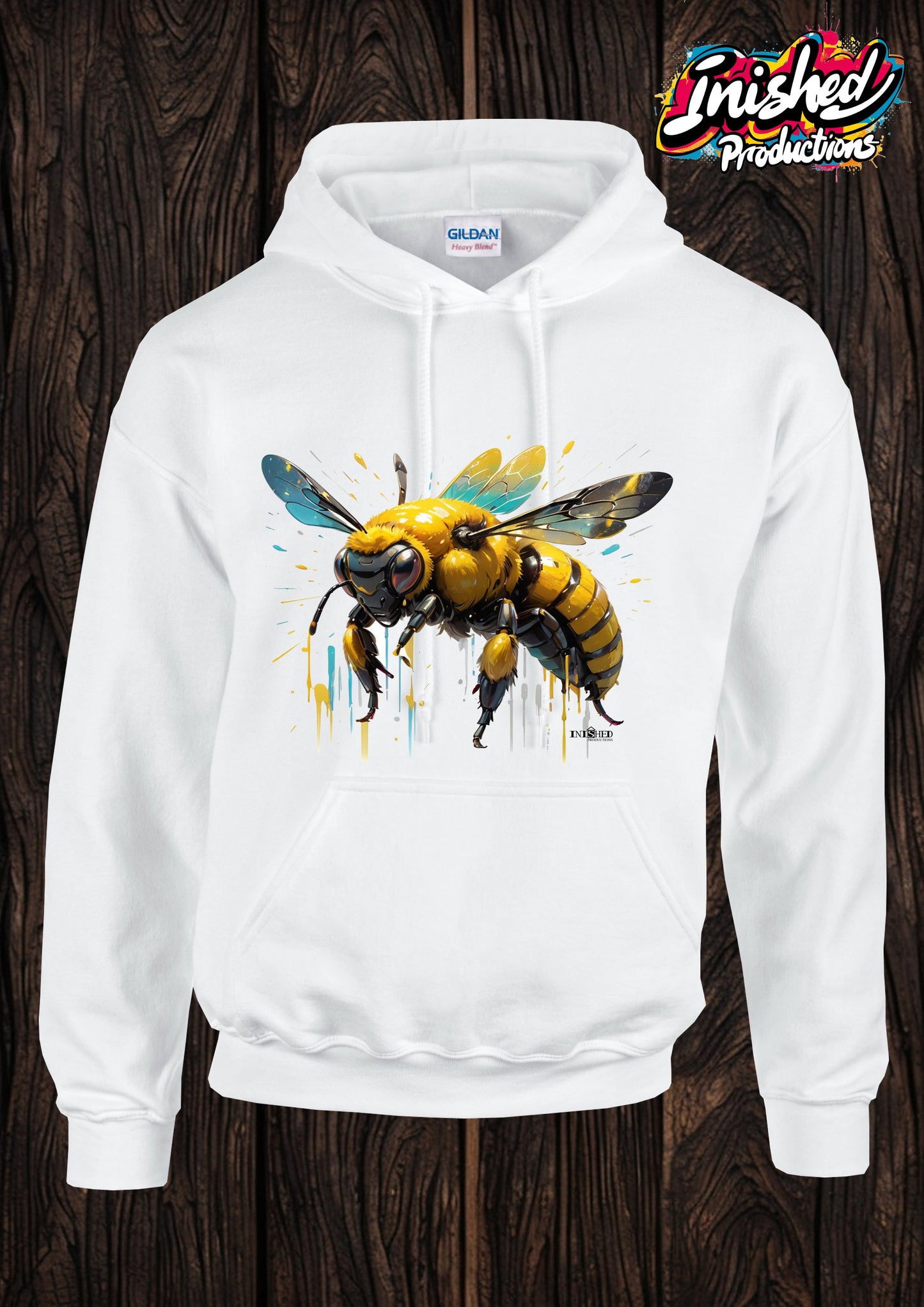 Bee have Adult unisex white hooded top 9