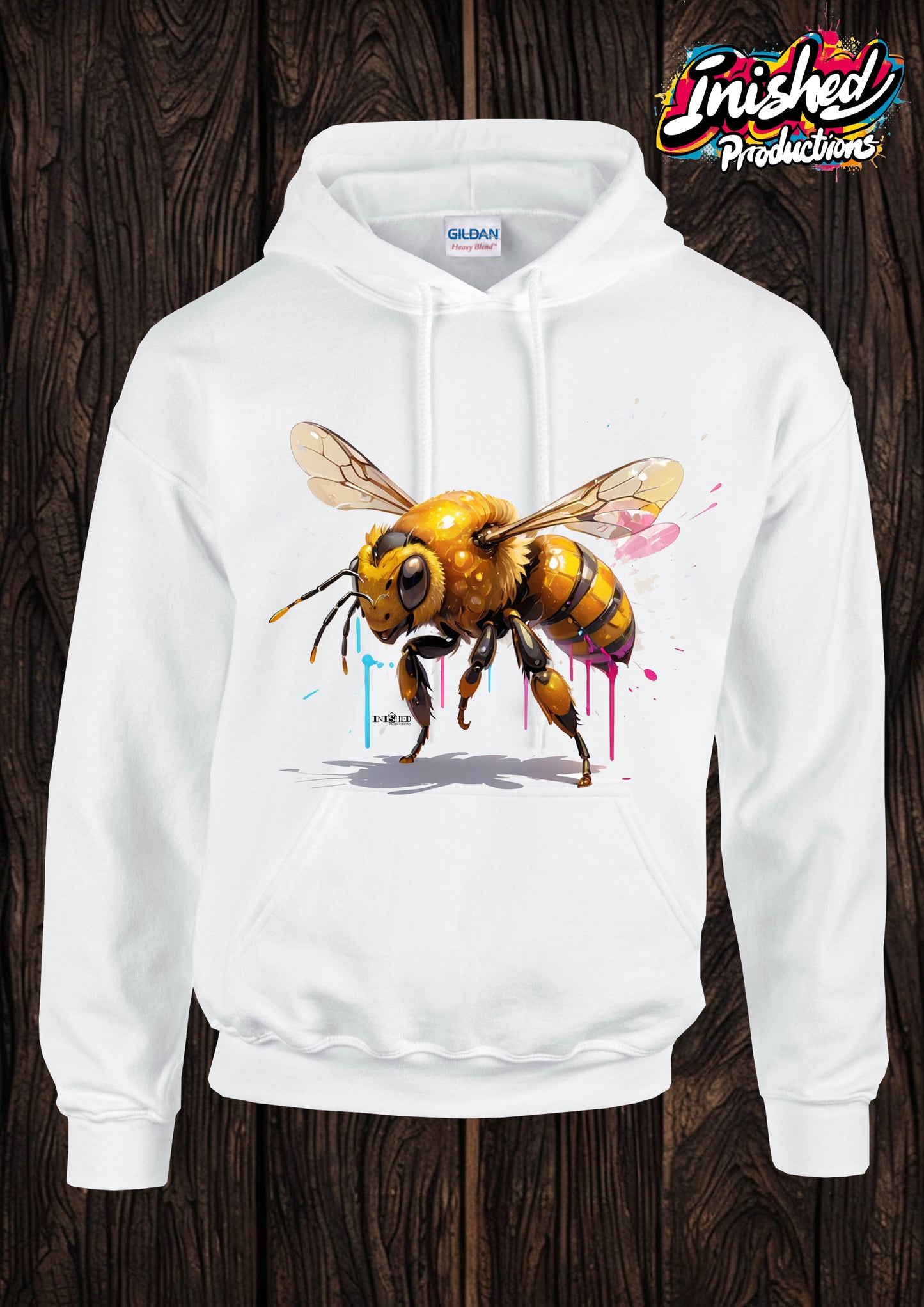 Bee have Adult unisex white hooded top 10