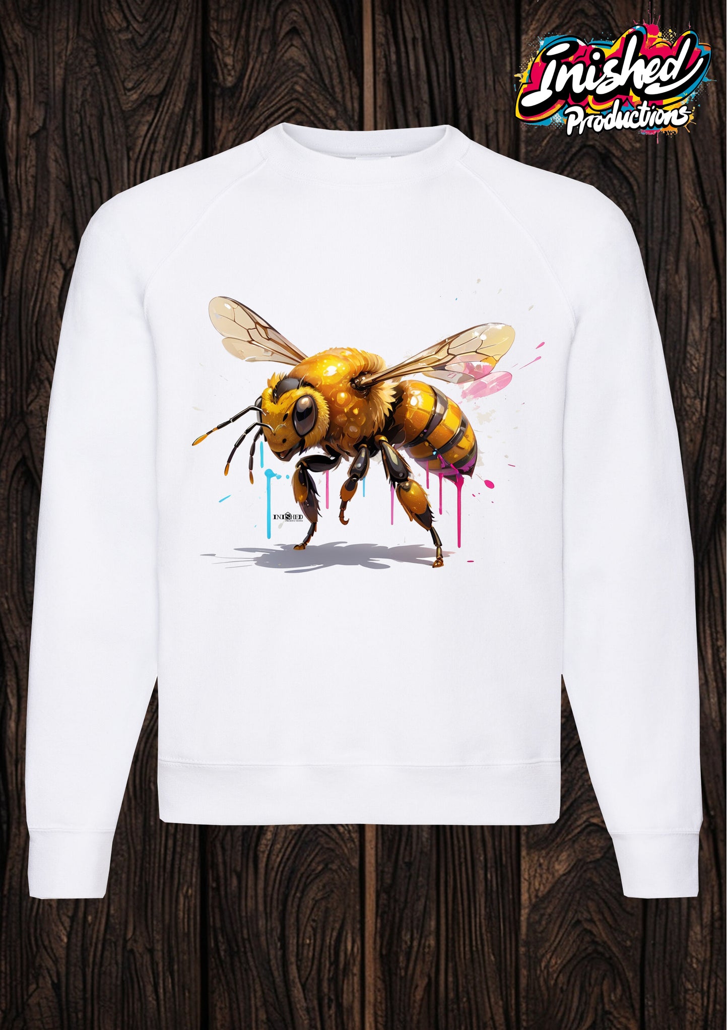Bee have unisex white Classic Sweatshirt 10