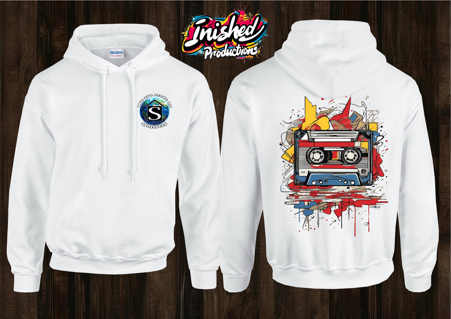 Lichtenstein cassette tape unisex white hooded top 122