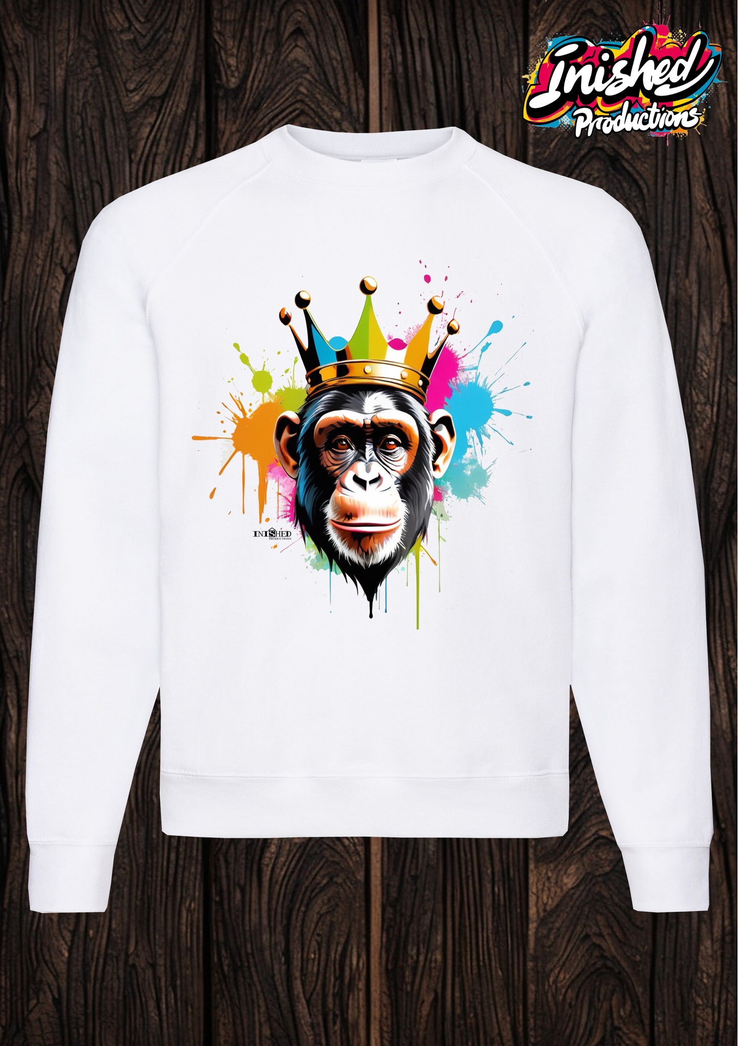 Chimp crown unisex white Classic Sweatshirt 14