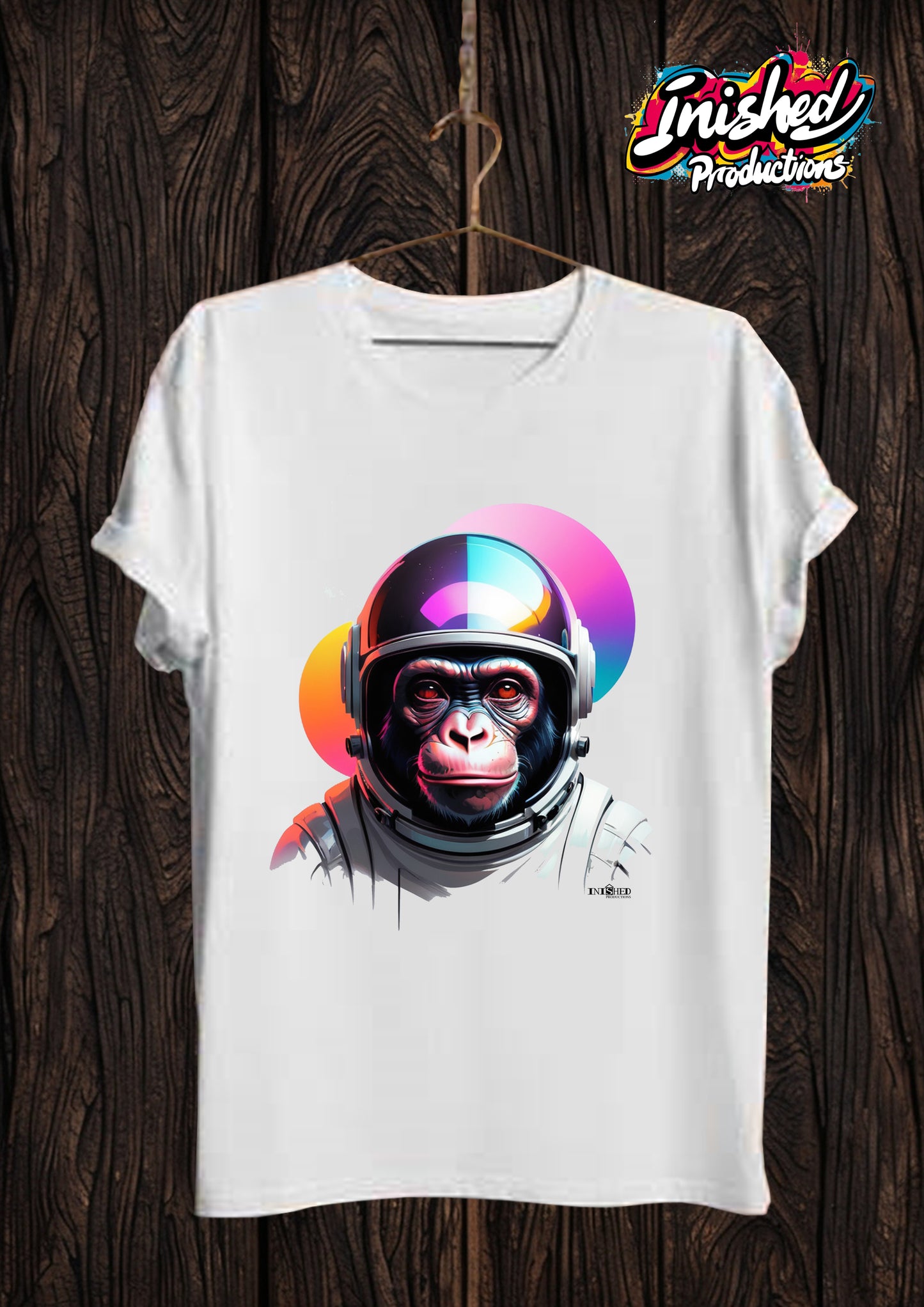 Chimp in space white Unisex short sleeve t-shirt 16