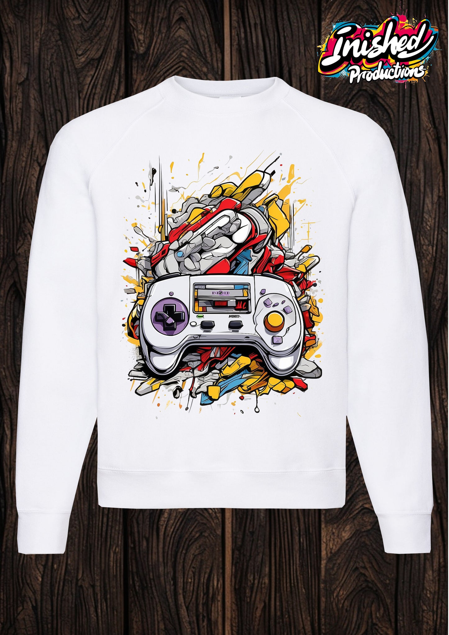 Console controller graffiti white unisex Classic Sweatshirt 45