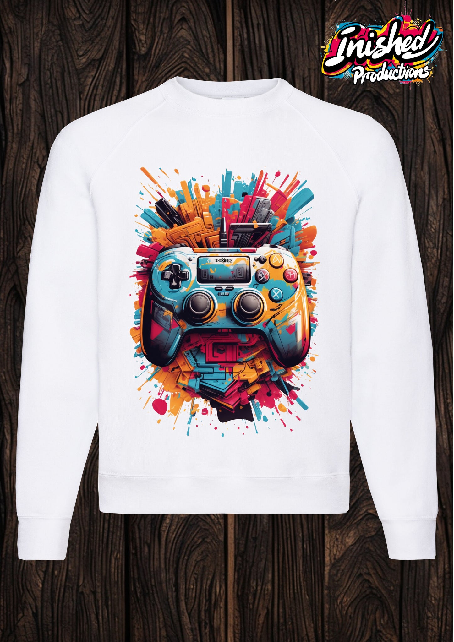 Console controller graffiti white unisex Classic Sweatshirt 44