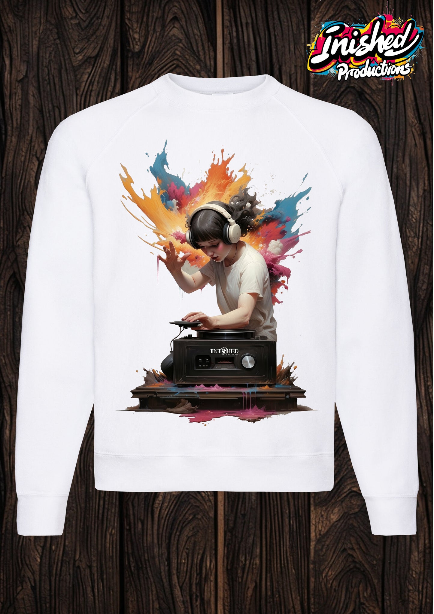 Dark arts stereo graffiti unisex white Classic Sweatshirt 17