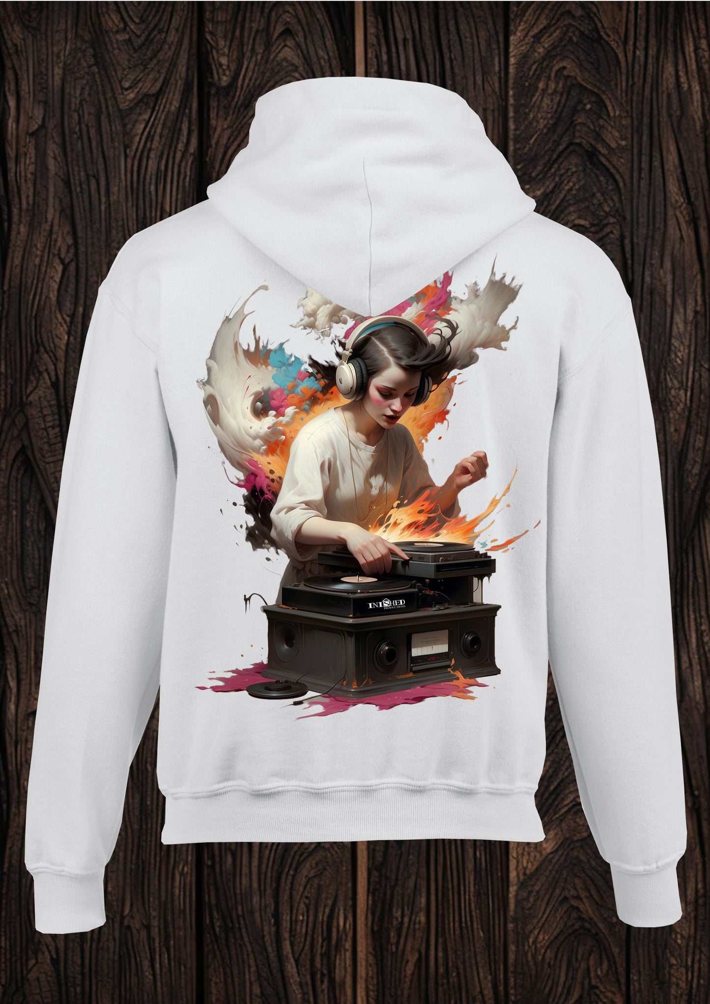 Dark arts stereo unisex white hooded top 18