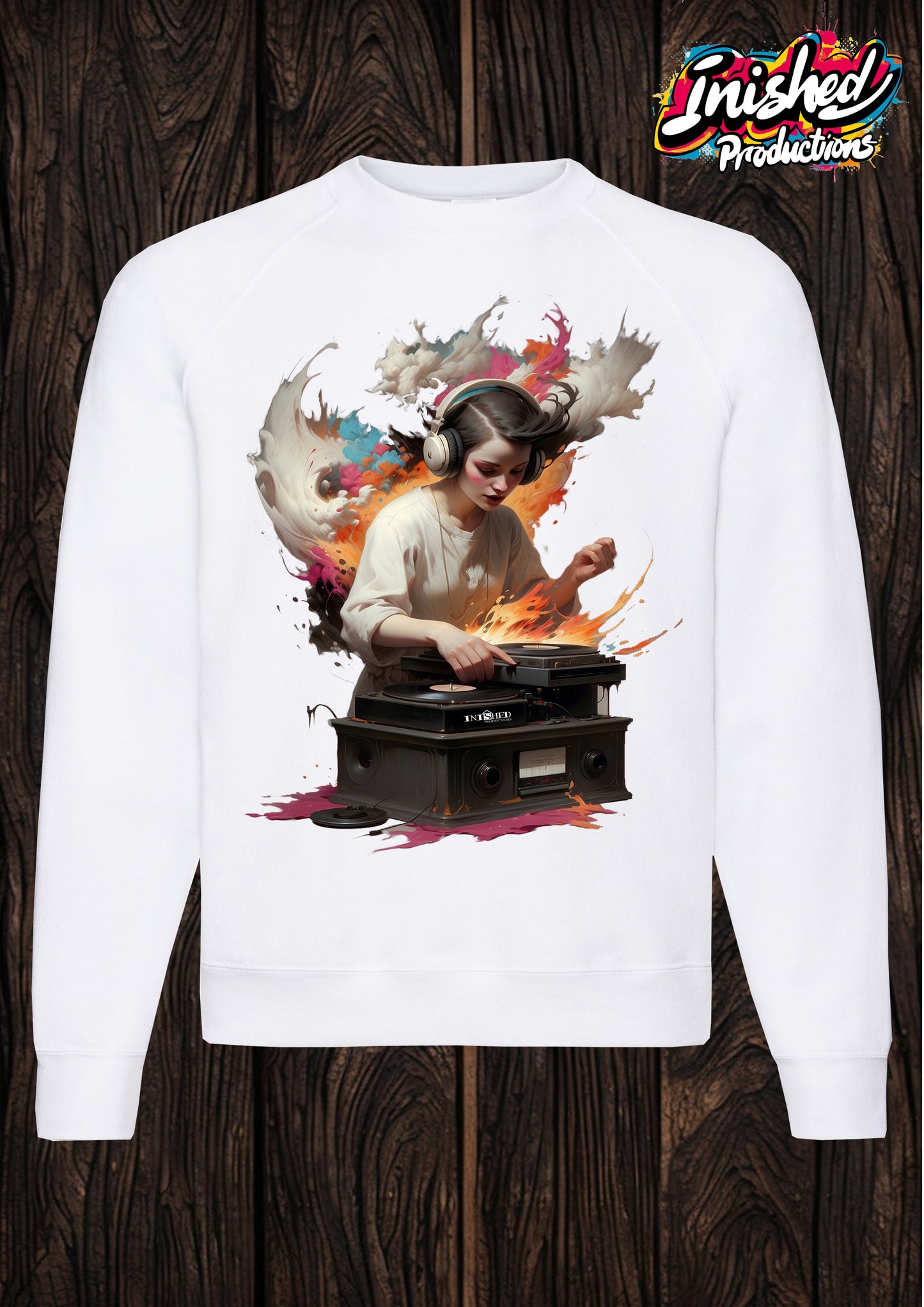 Dark arts stereo graffiti unisex white Classic Sweatshirt 18