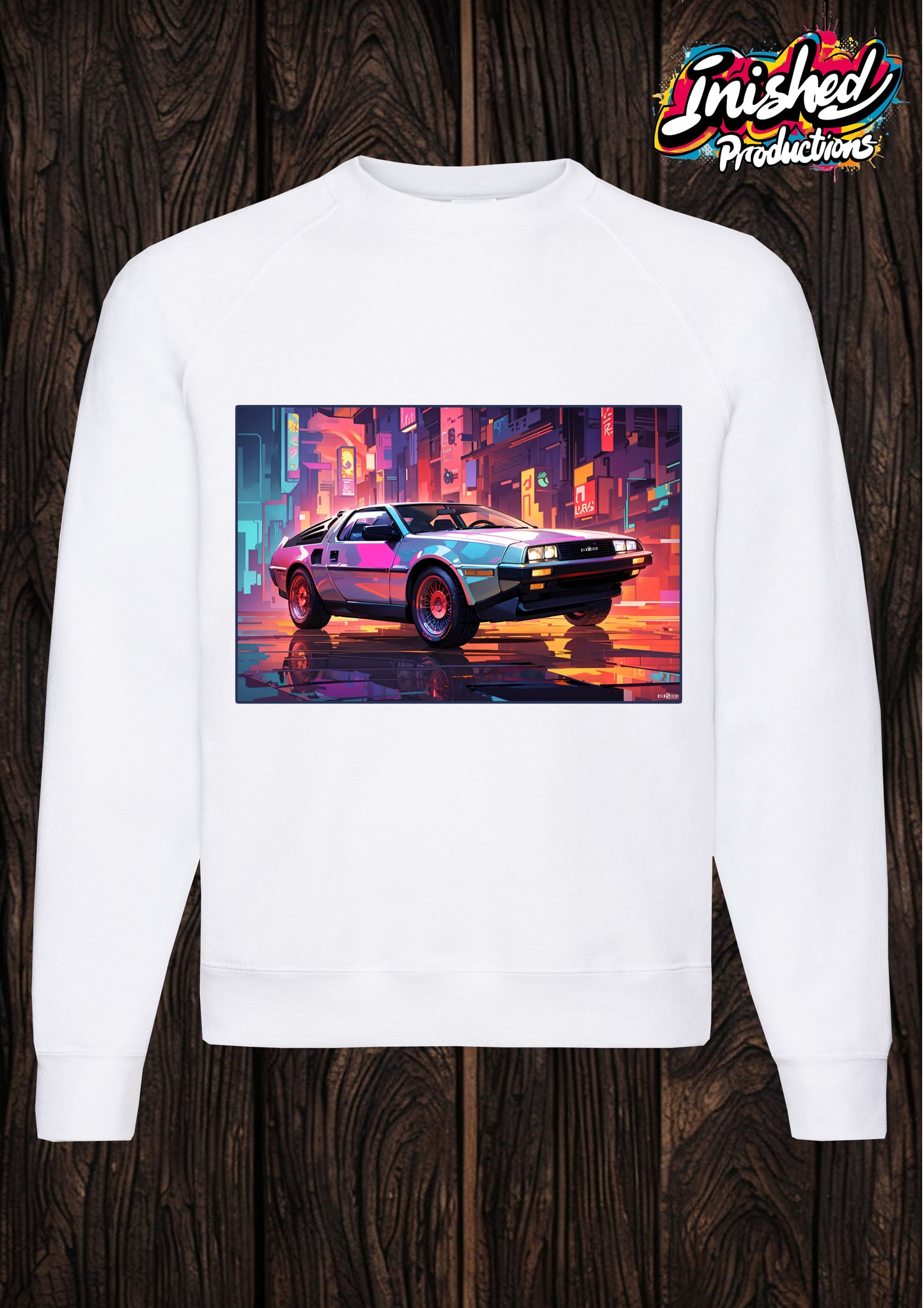 DeLorean time shift graffiti unisex white Classic Sweatshirt 21