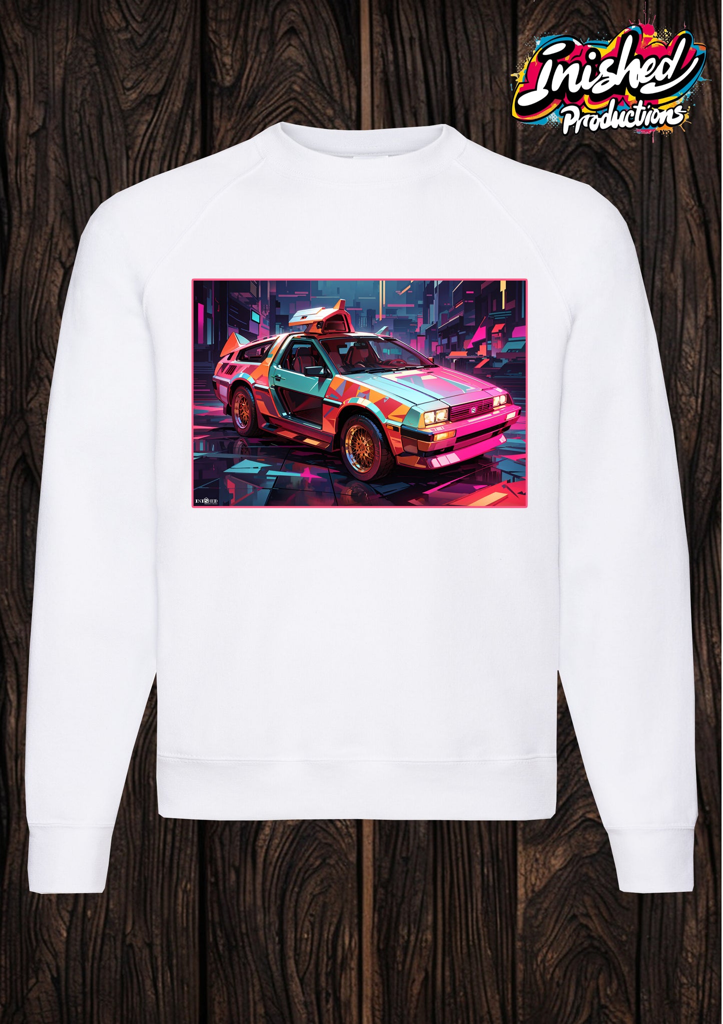 DeLorean time shift graffiti unisex white Classic Sweatshirt 22