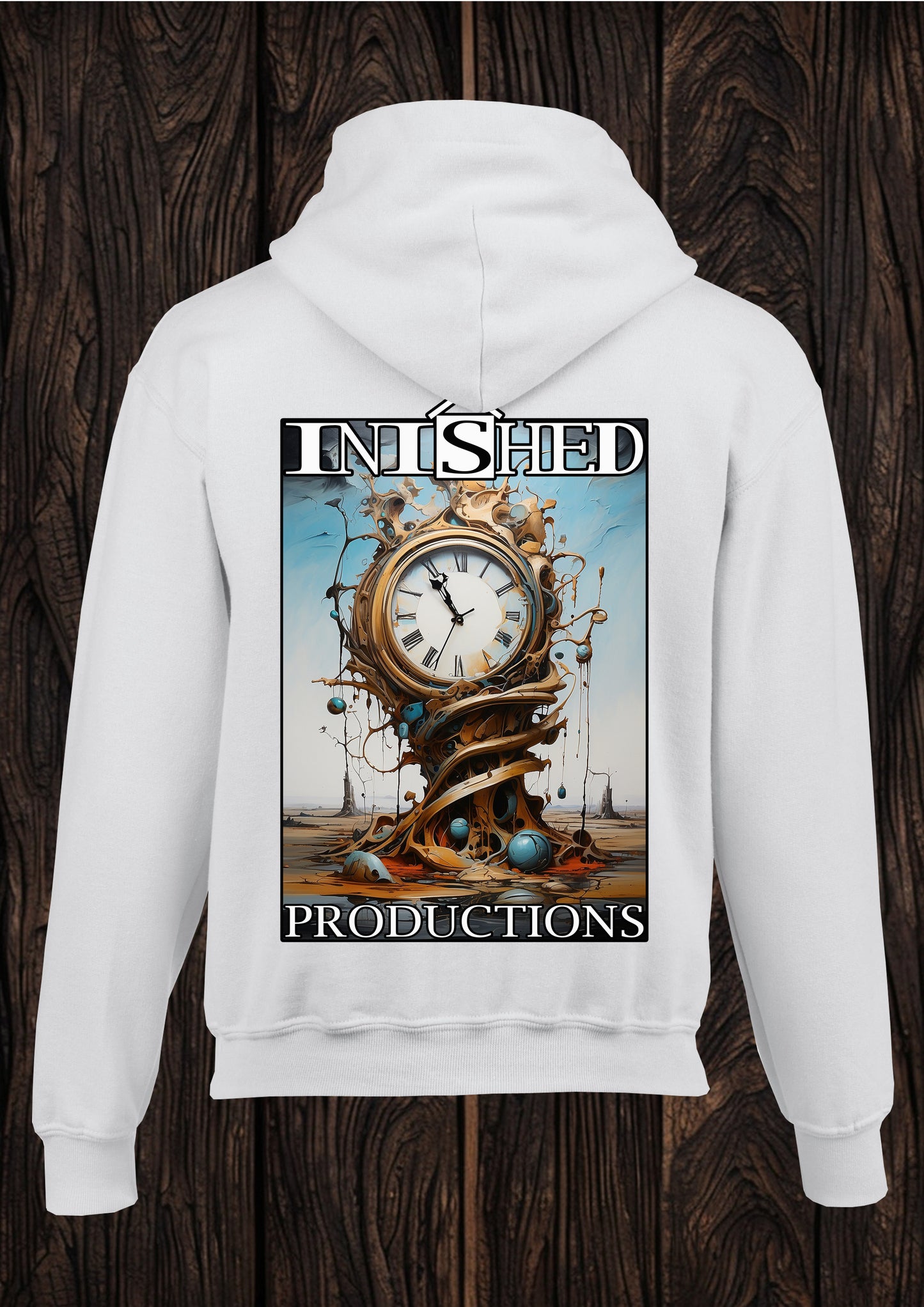 Dali apocalyptic clock unisex white hooded top 28
