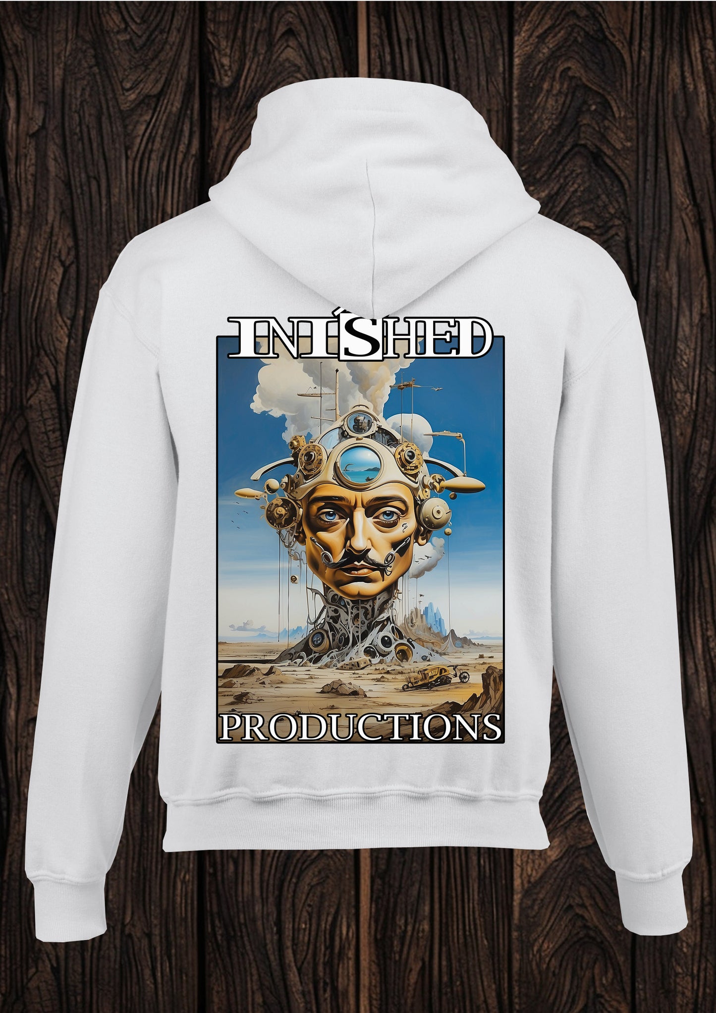 Dali apocalyptic face unisex white hooded top 29