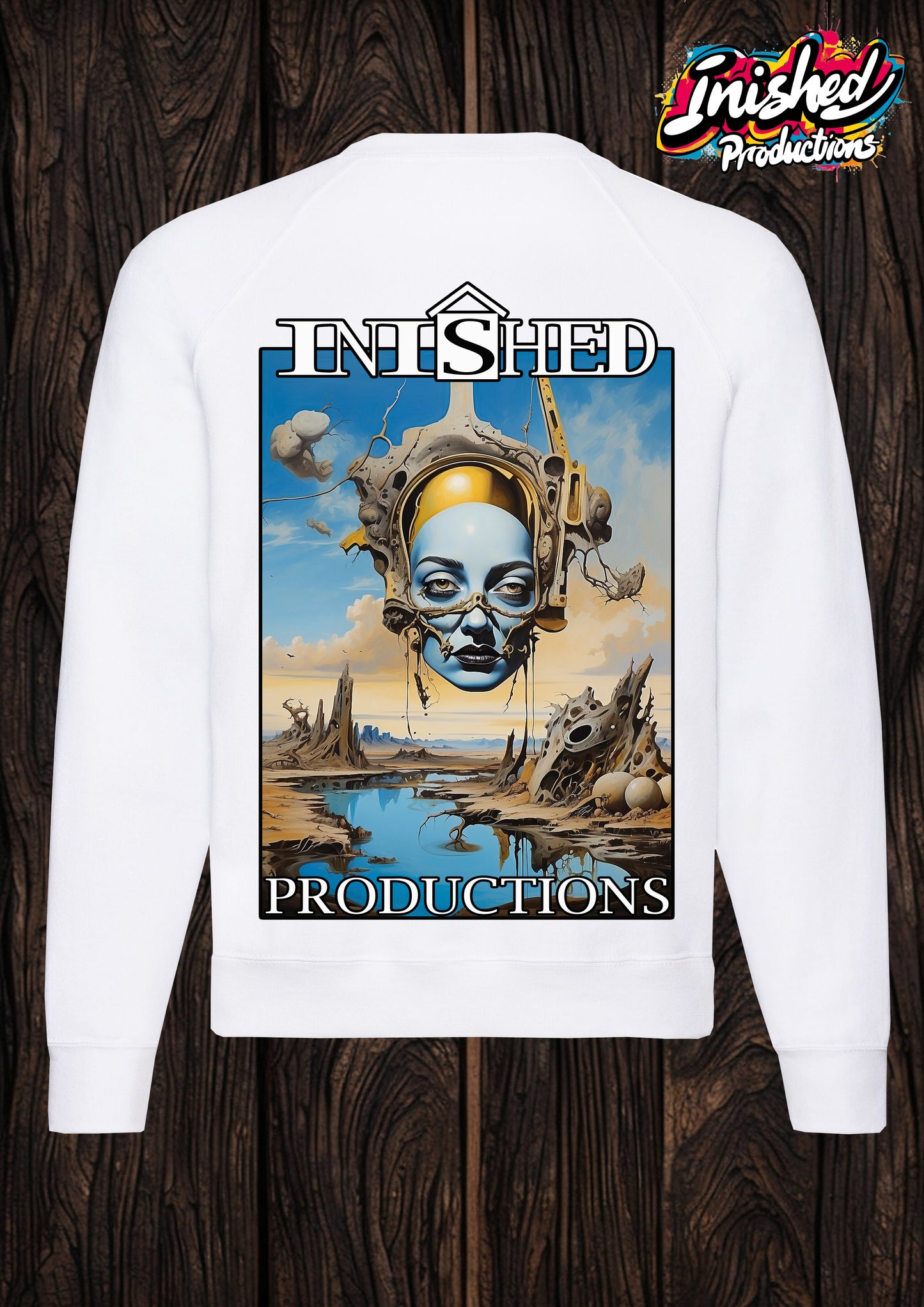Dali apocalyptic face unisex white Classic Sweatshirt 30