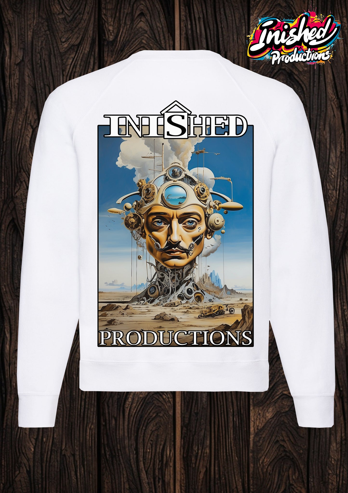 Dali apocalyptic face unisex white Classic Sweatshirt 29