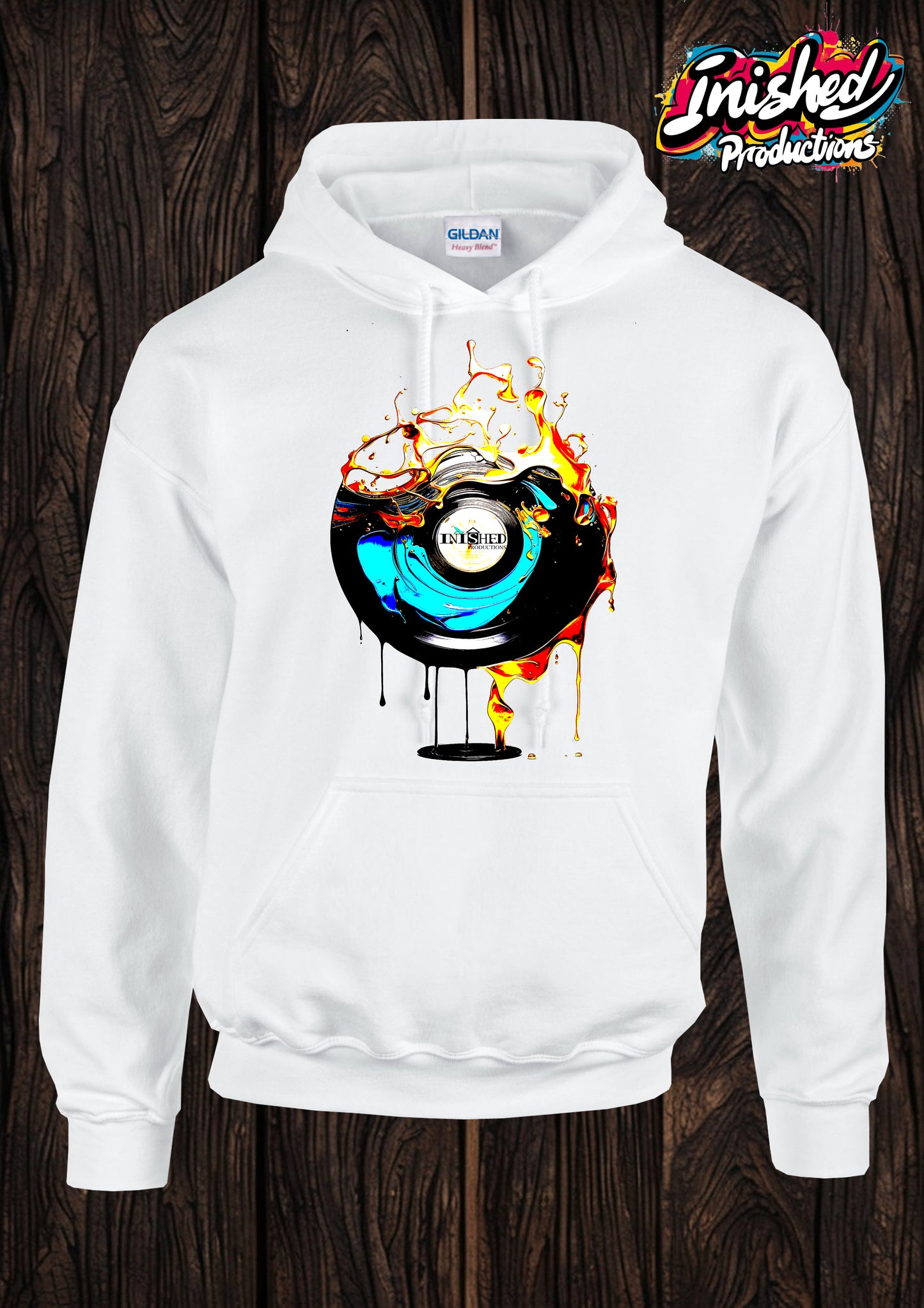 Dali record unisex white hooded top 27