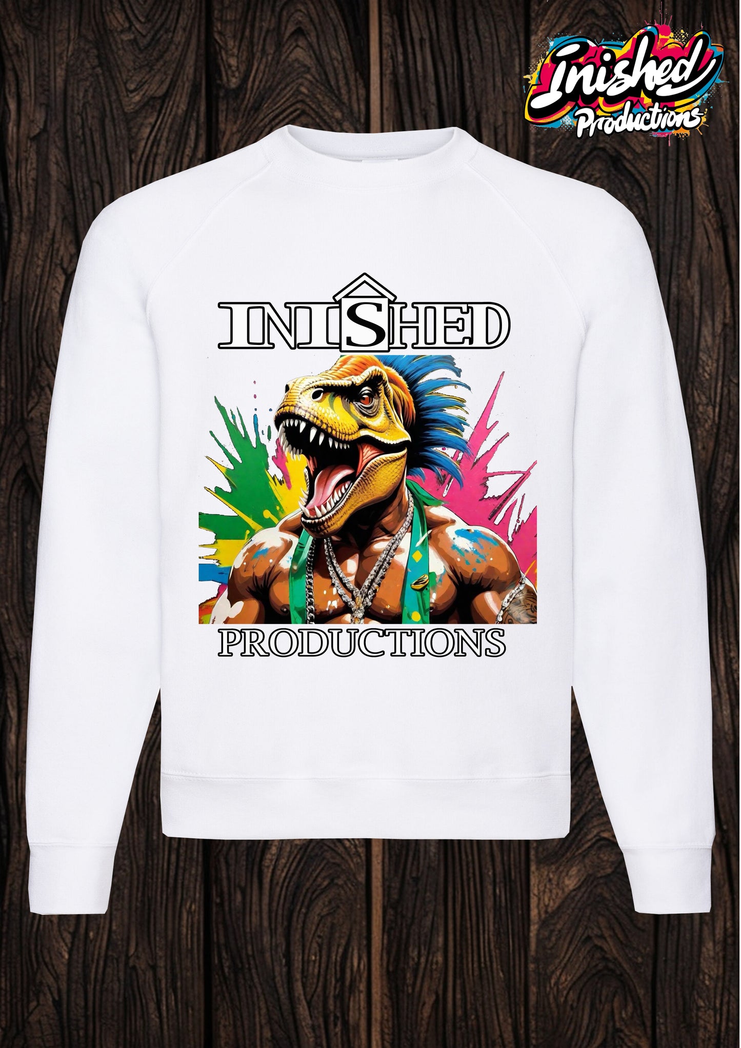 Dino logo graffiti white unisex Classic Sweatshirt 90
