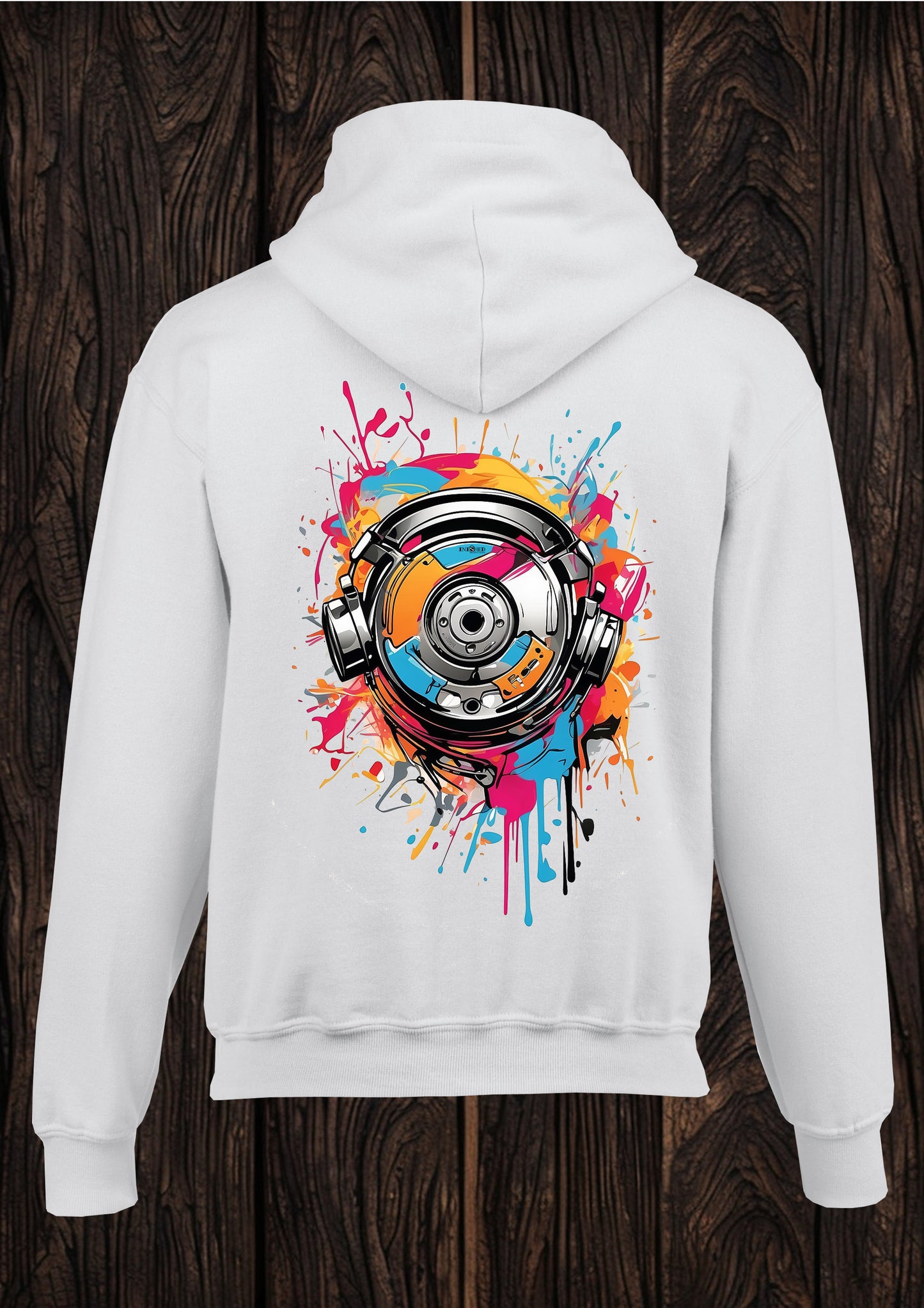 Discman graffiti unisex white hooded top 47