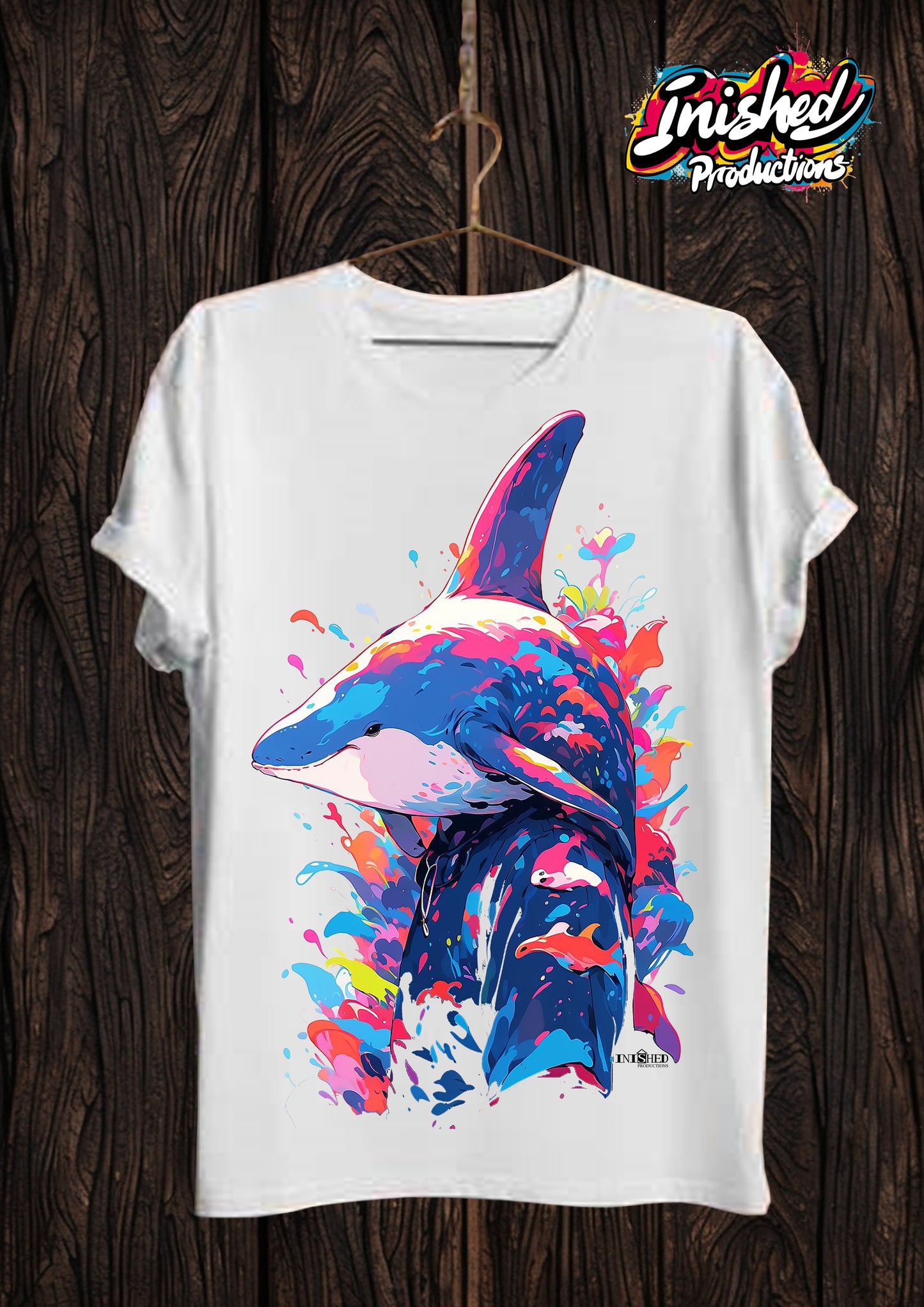 Dolphin head white Unisex short sleeve t-shirt 48