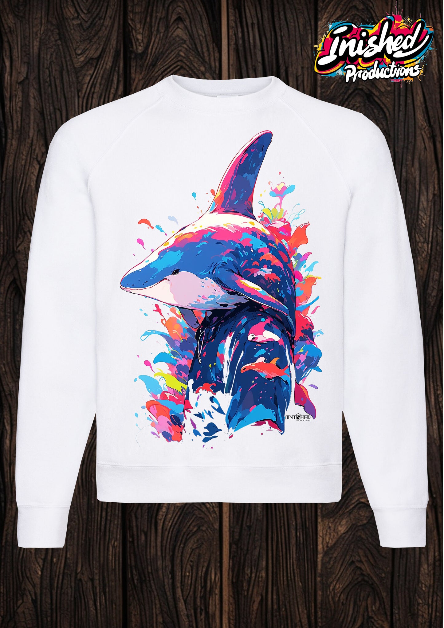 Dolphin head graffiti white unisex Classic Sweatshirt 48