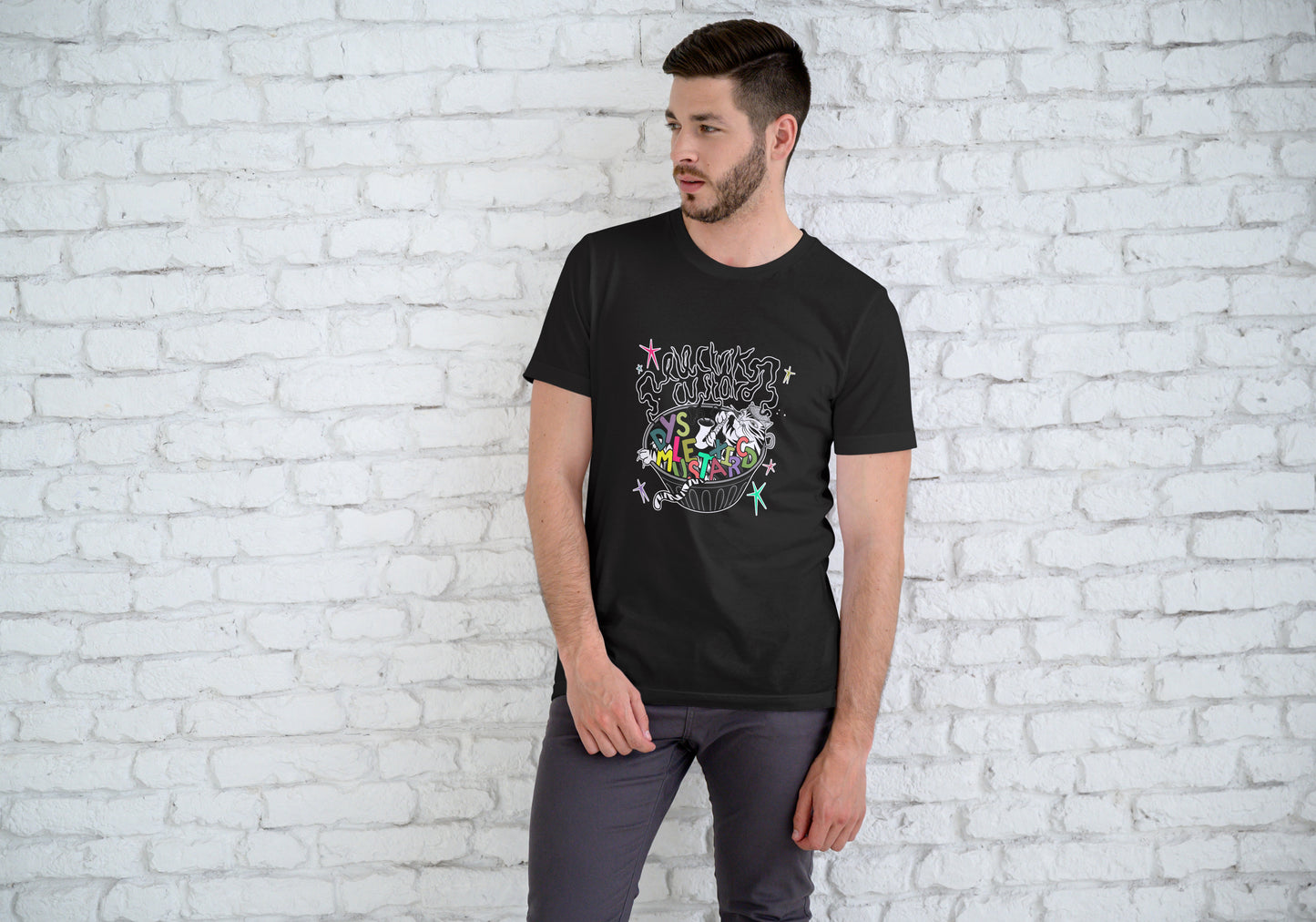 Electrik Custard Style 3 Interactive Unisex white short sleeve T-Shirt