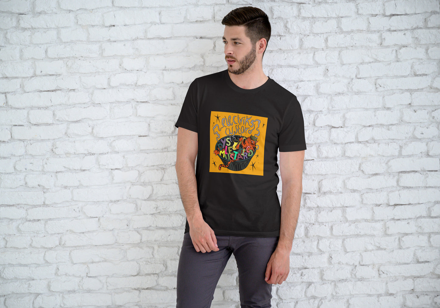 Electrik Custard Style 4 Interactive Unisex white short sleeve T-Shirt