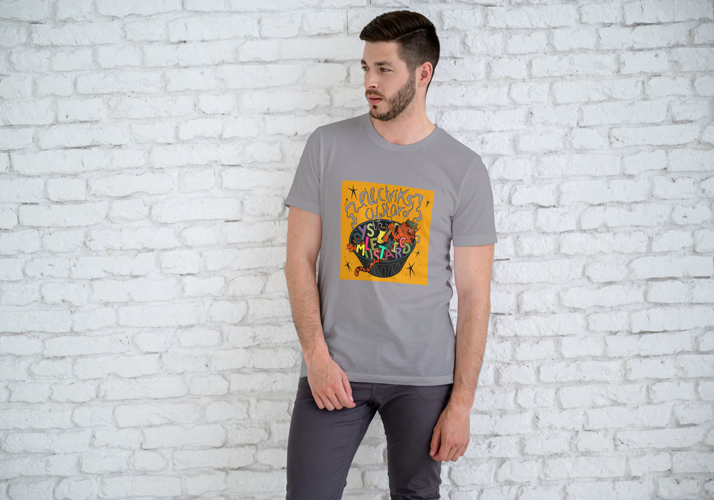 Electrik Custard Style 4 Interactive Unisex white short sleeve T-Shirt