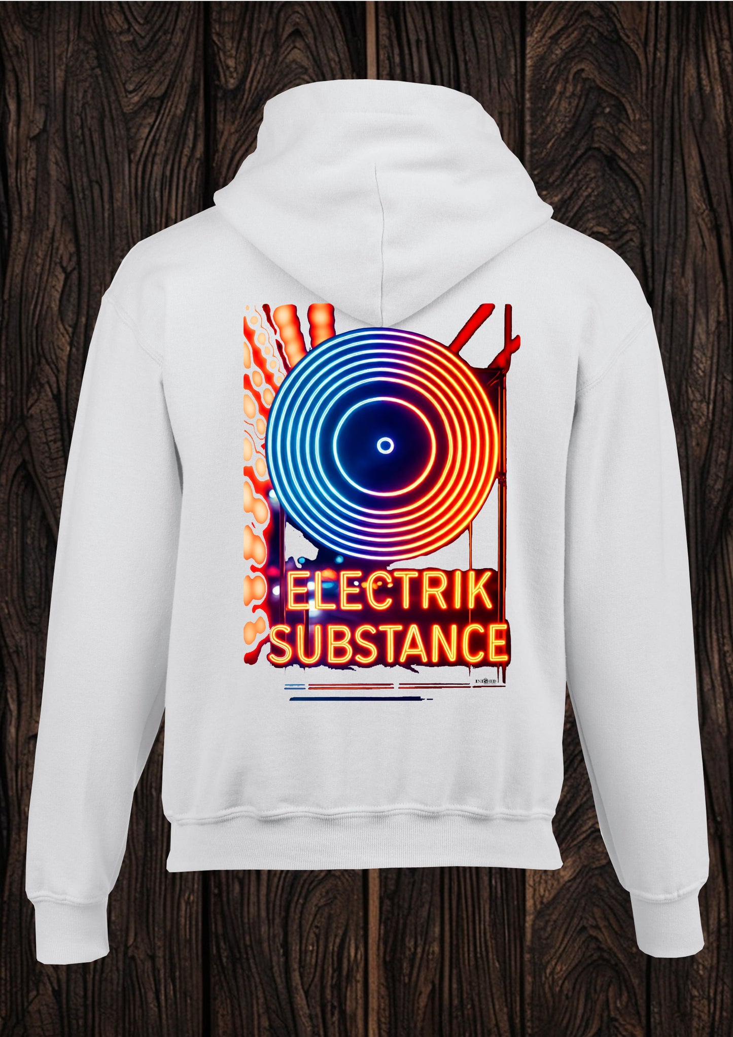 Electrik Substance Style 14 unisex white hooded top