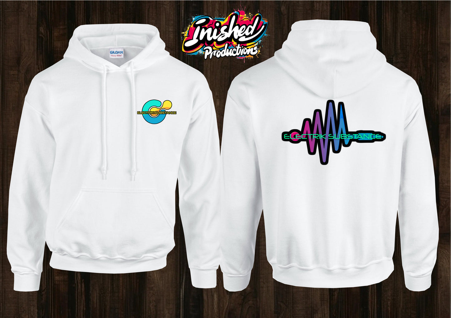 Electrik Substance Style 10 unisex white hooded top