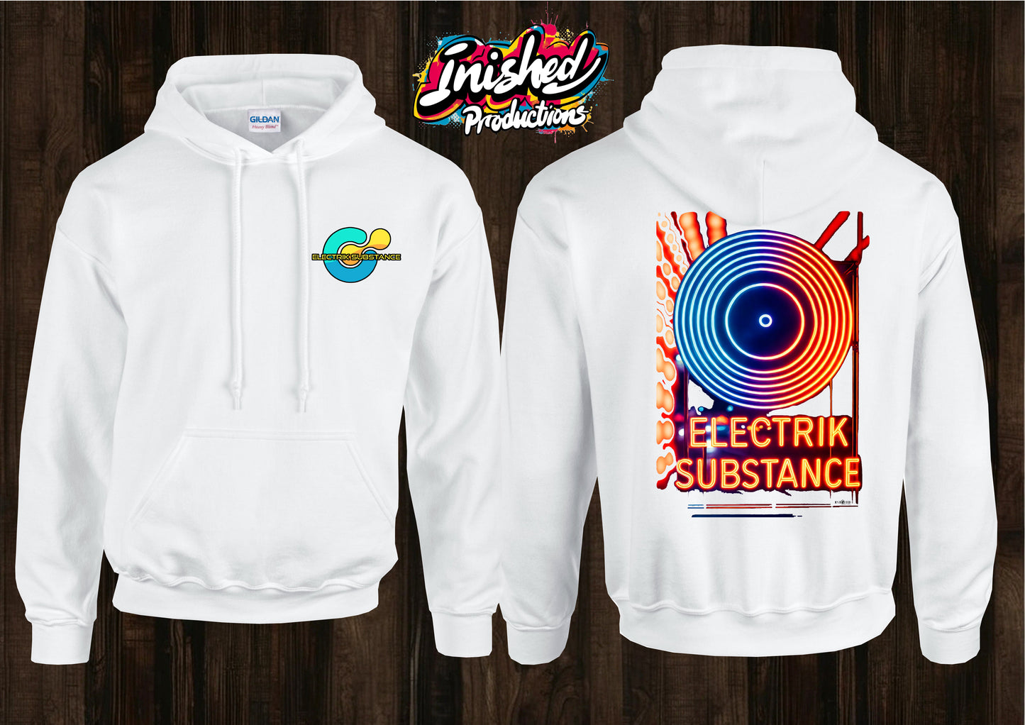 Electrik Substance Style 14 unisex white hooded top