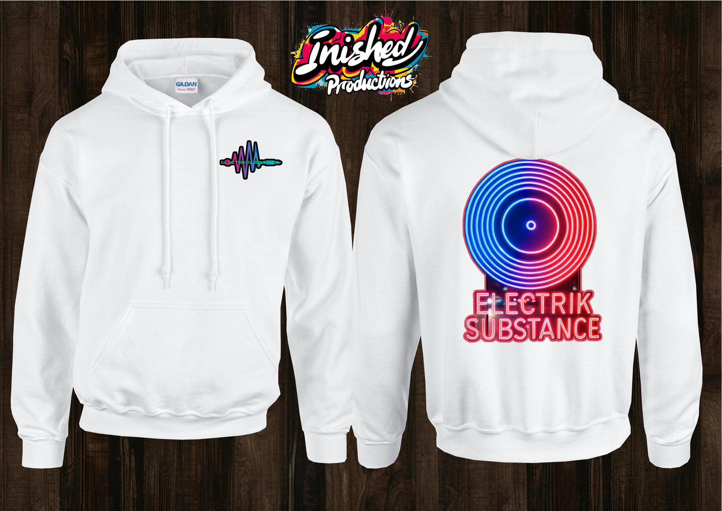 Electrik Substance Style 2 unisex white hooded top