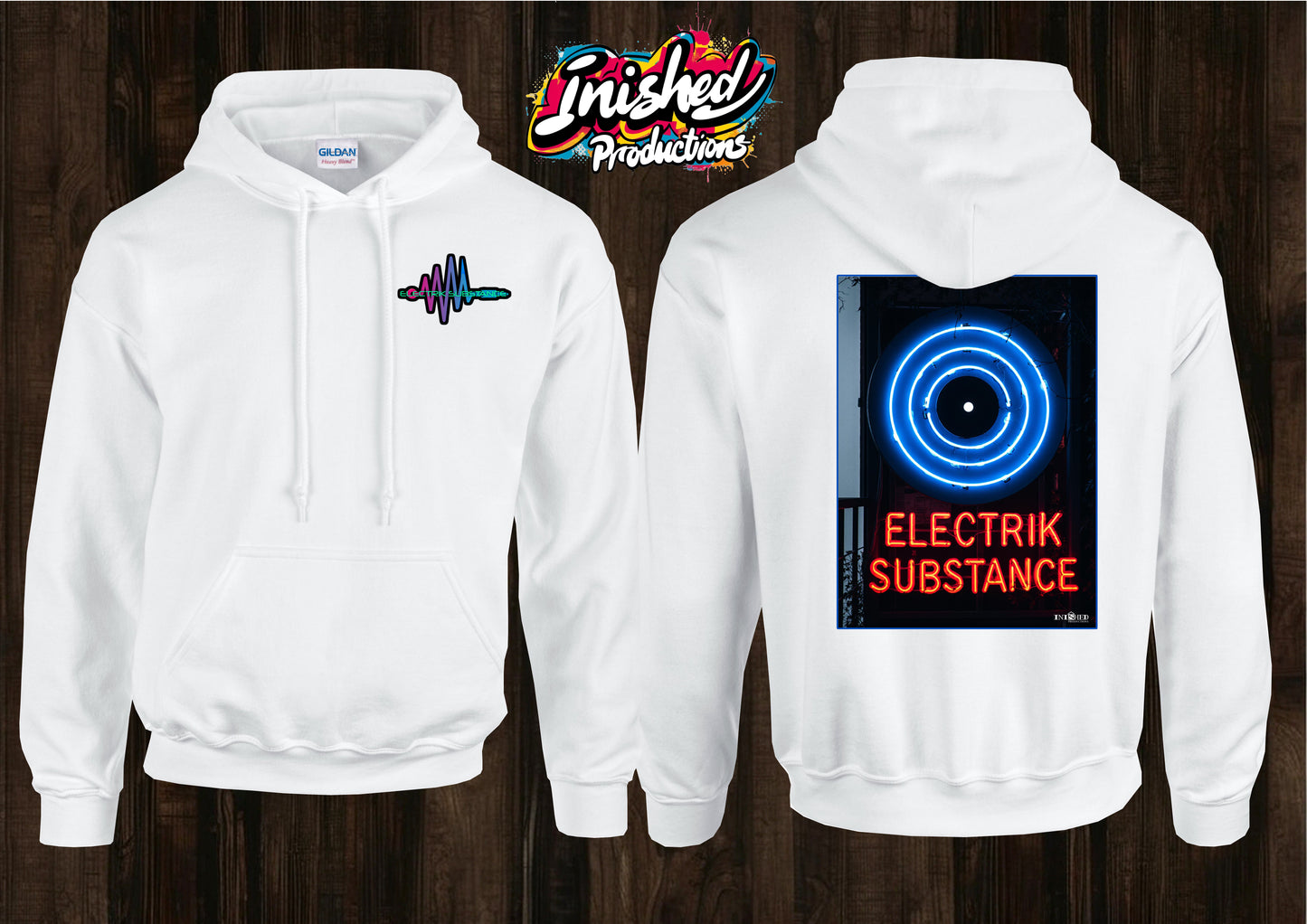 Electrik Substance Style 9 unisex white hooded top