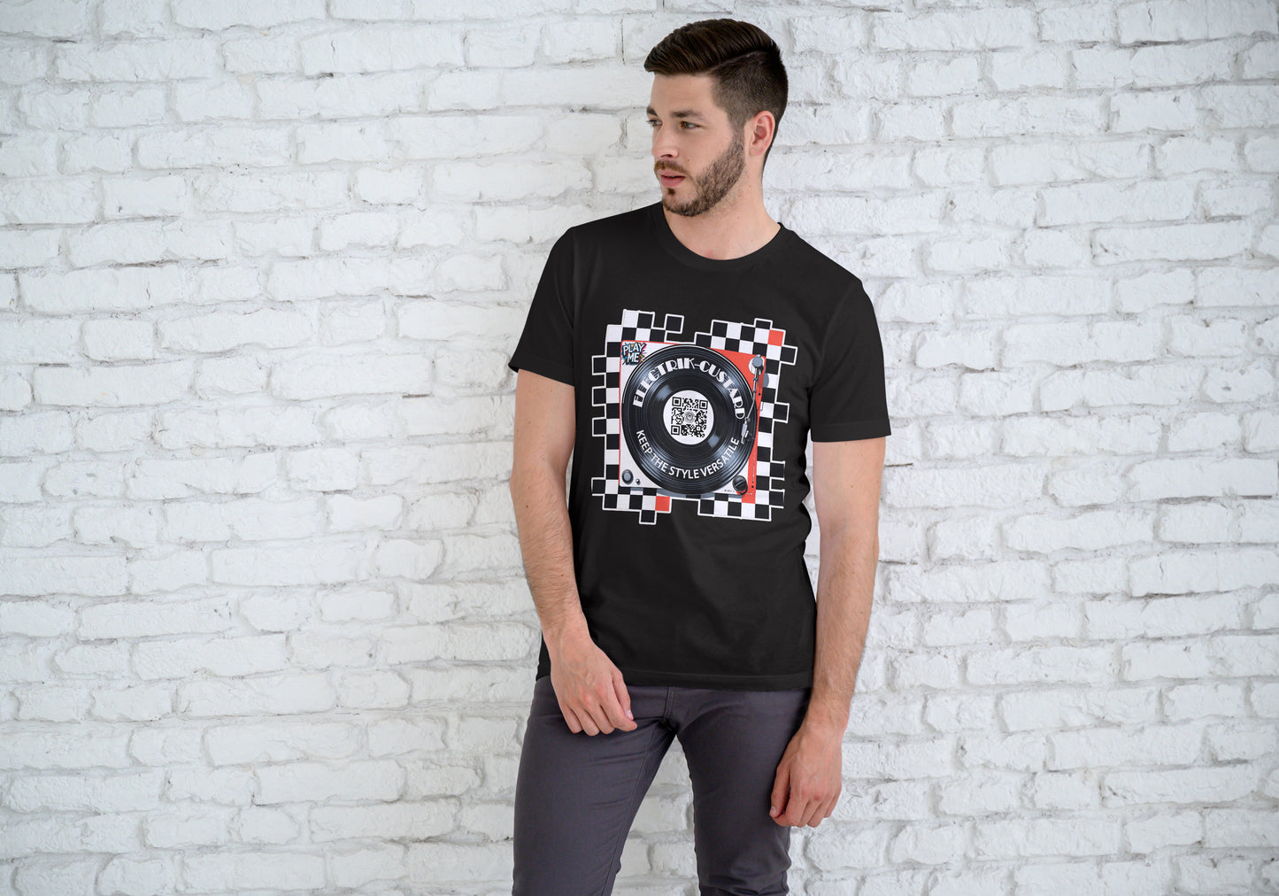 Electrik Custard Style 2 Interactive Unisex white short sleeve T-Shirt