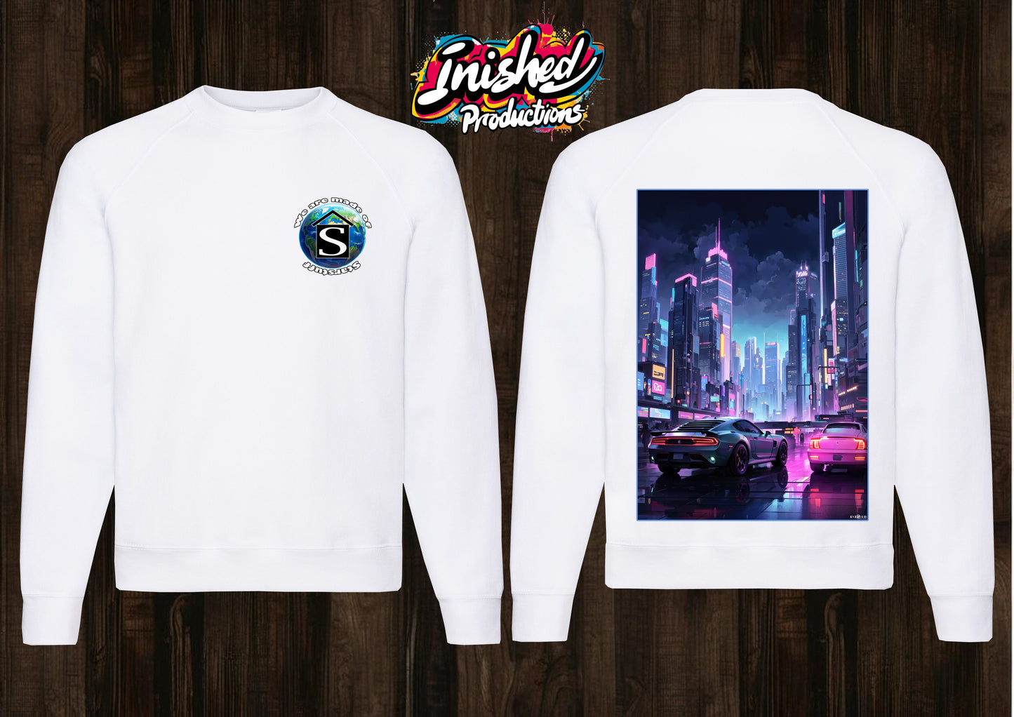 Future car city scape white Classic Sweatshirt 34