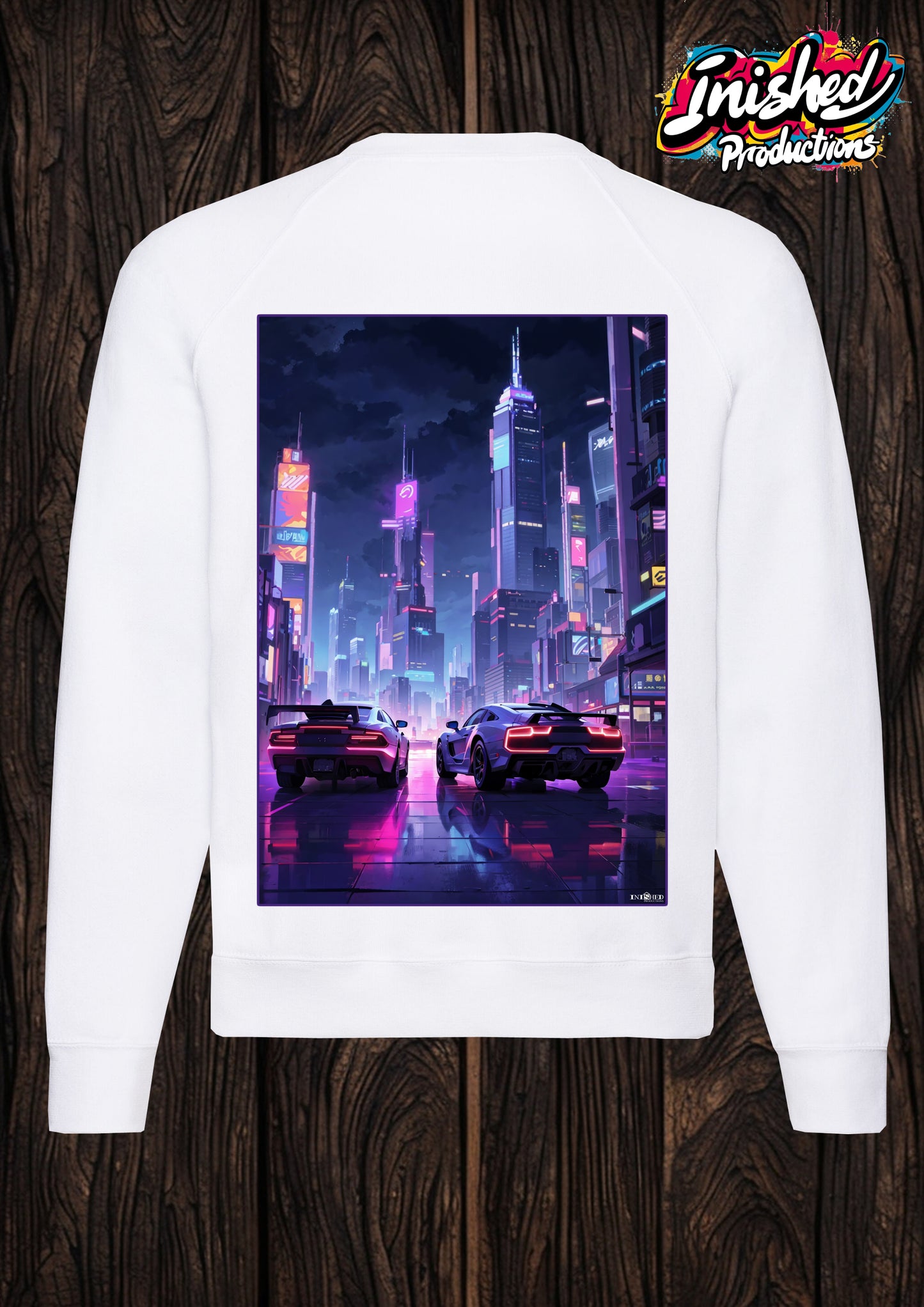 Future car city scape white Classic Sweatshirt 33