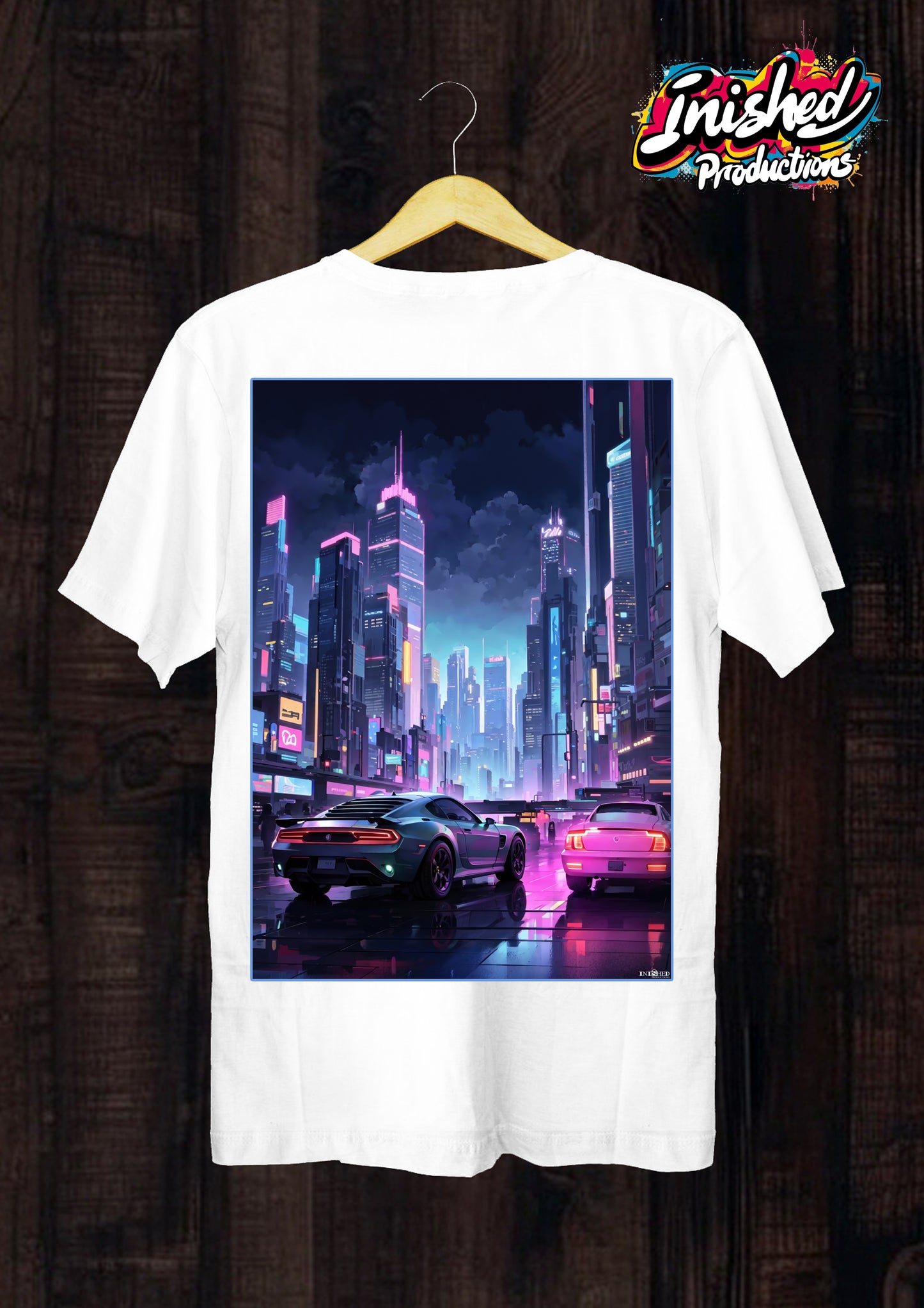 Future car city scape white Unisex short sleeve t-shirt 34